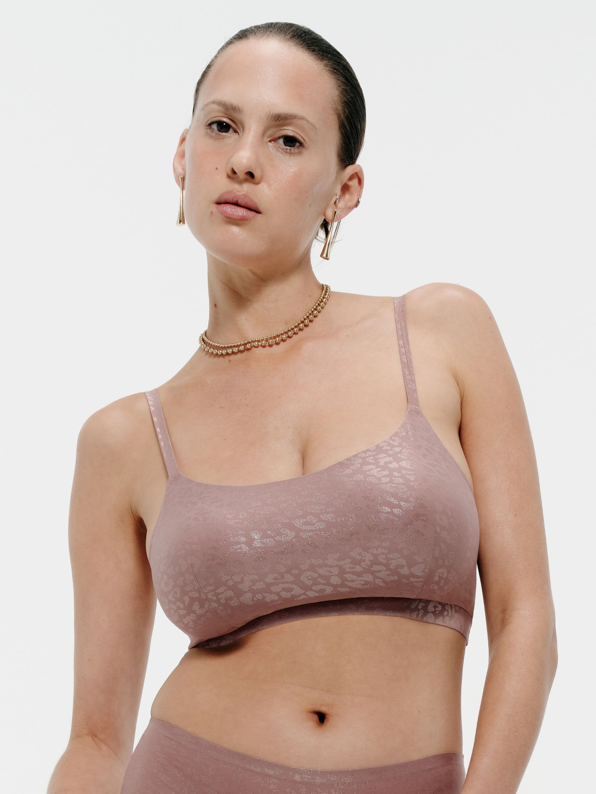 Softstretch Padded Bralette - Pink Leo Shimmer