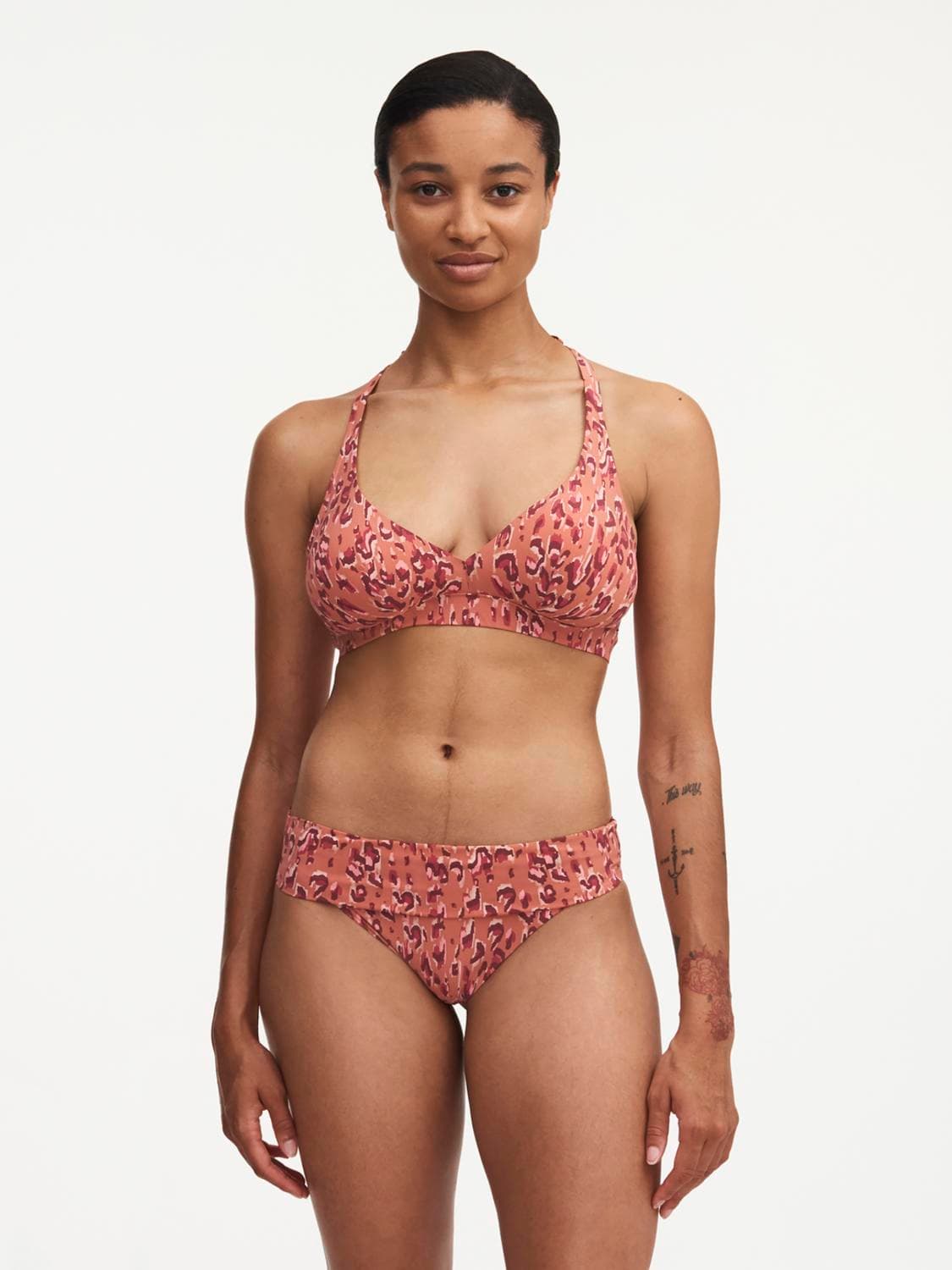 Beugeloze bikini top - Luipaard oranje