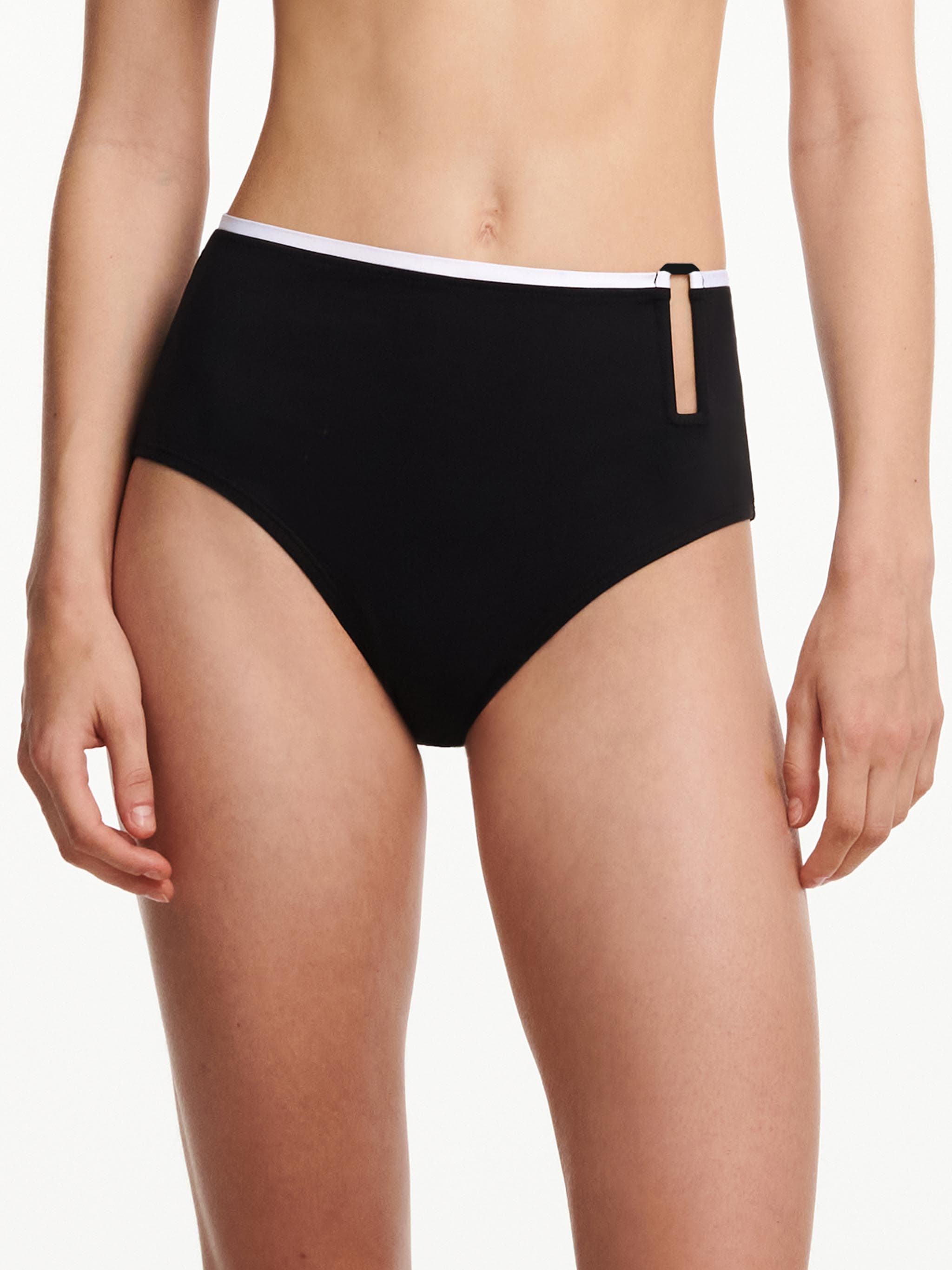 High Waist Bikini Broekje - Zwart / Wit 