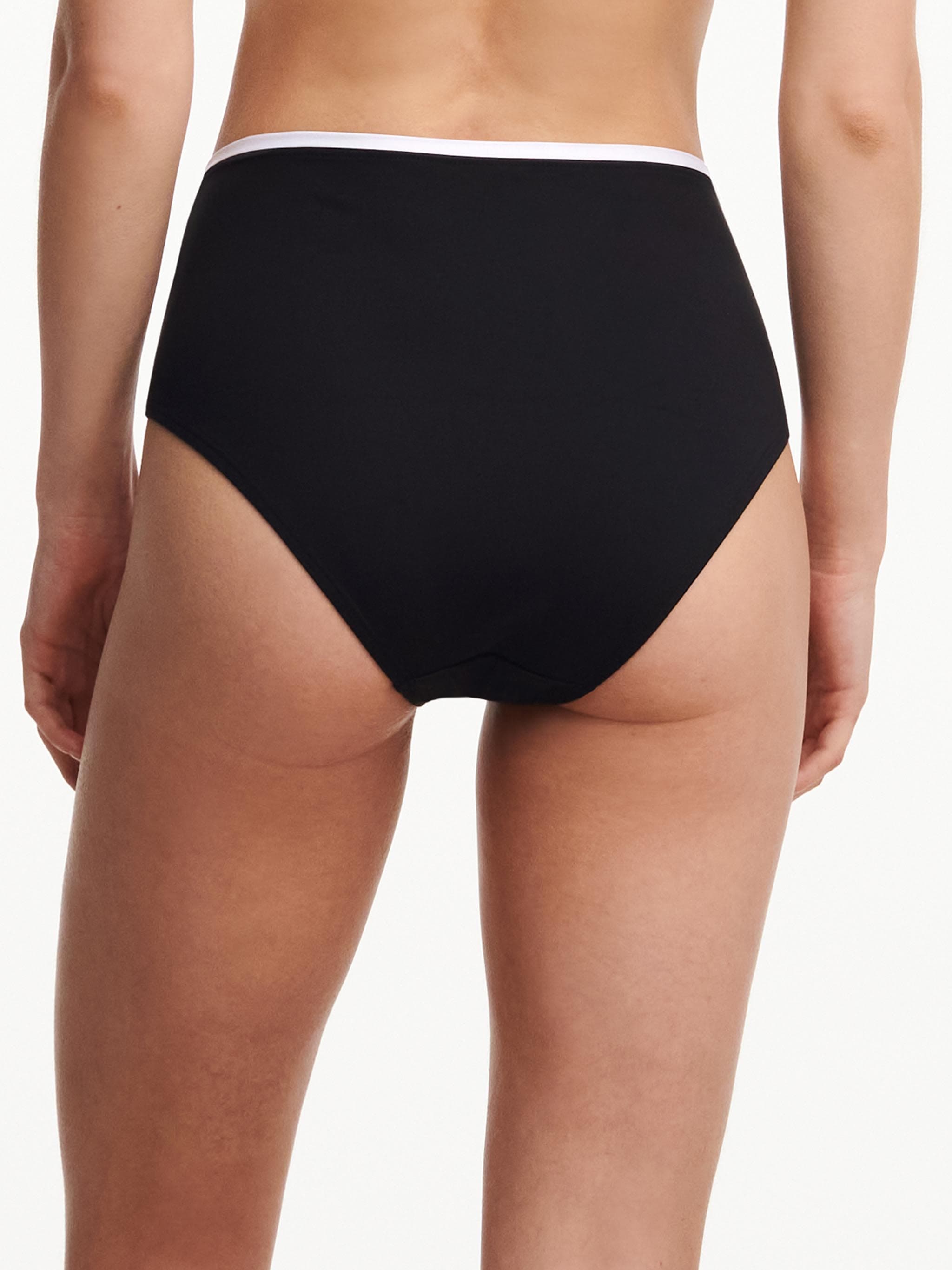 High Waist Bikini Broekje - Zwart / Wit 