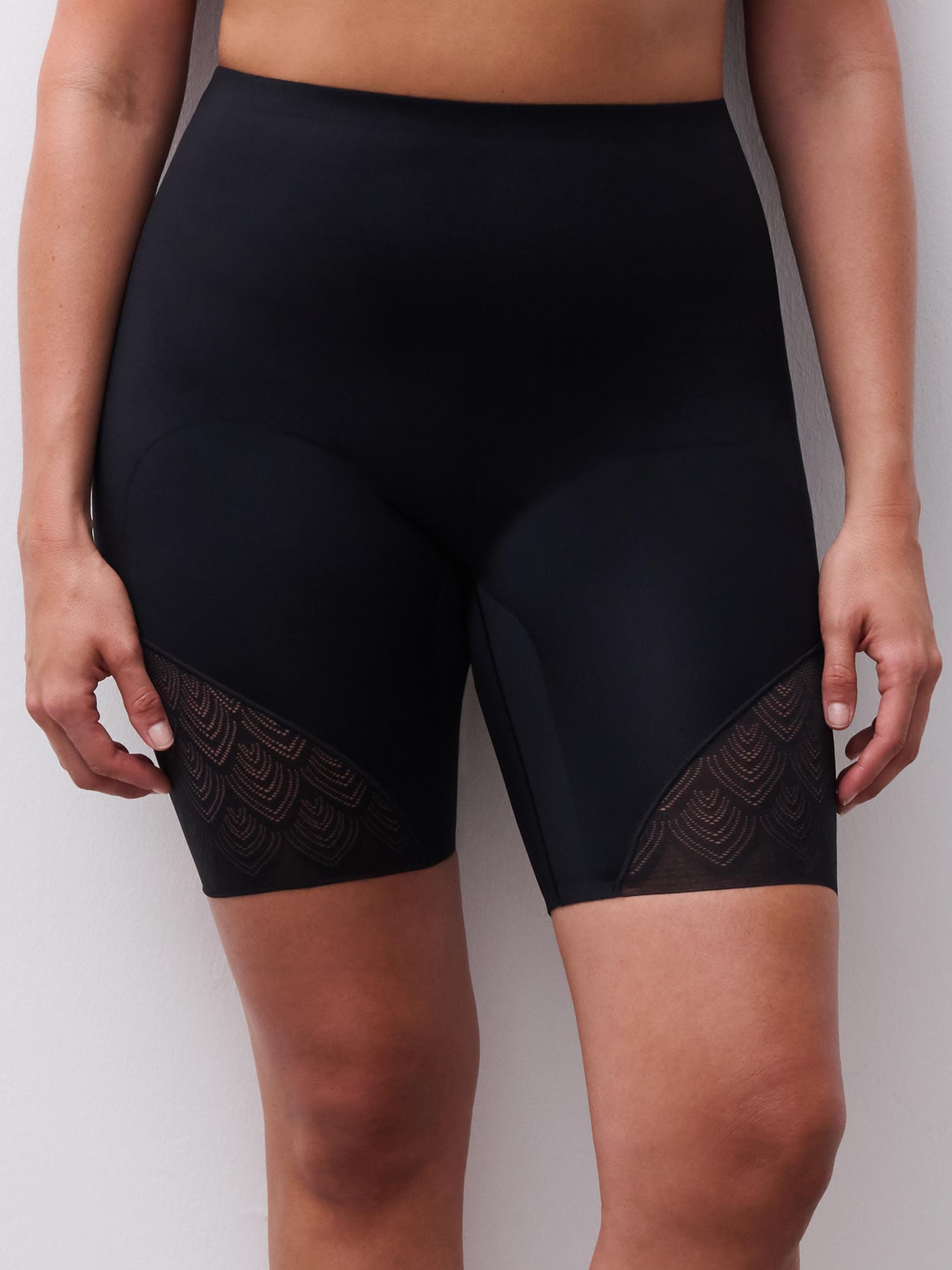 Corrigerende Hoge Taille Slip met Pijpjes - Zwart