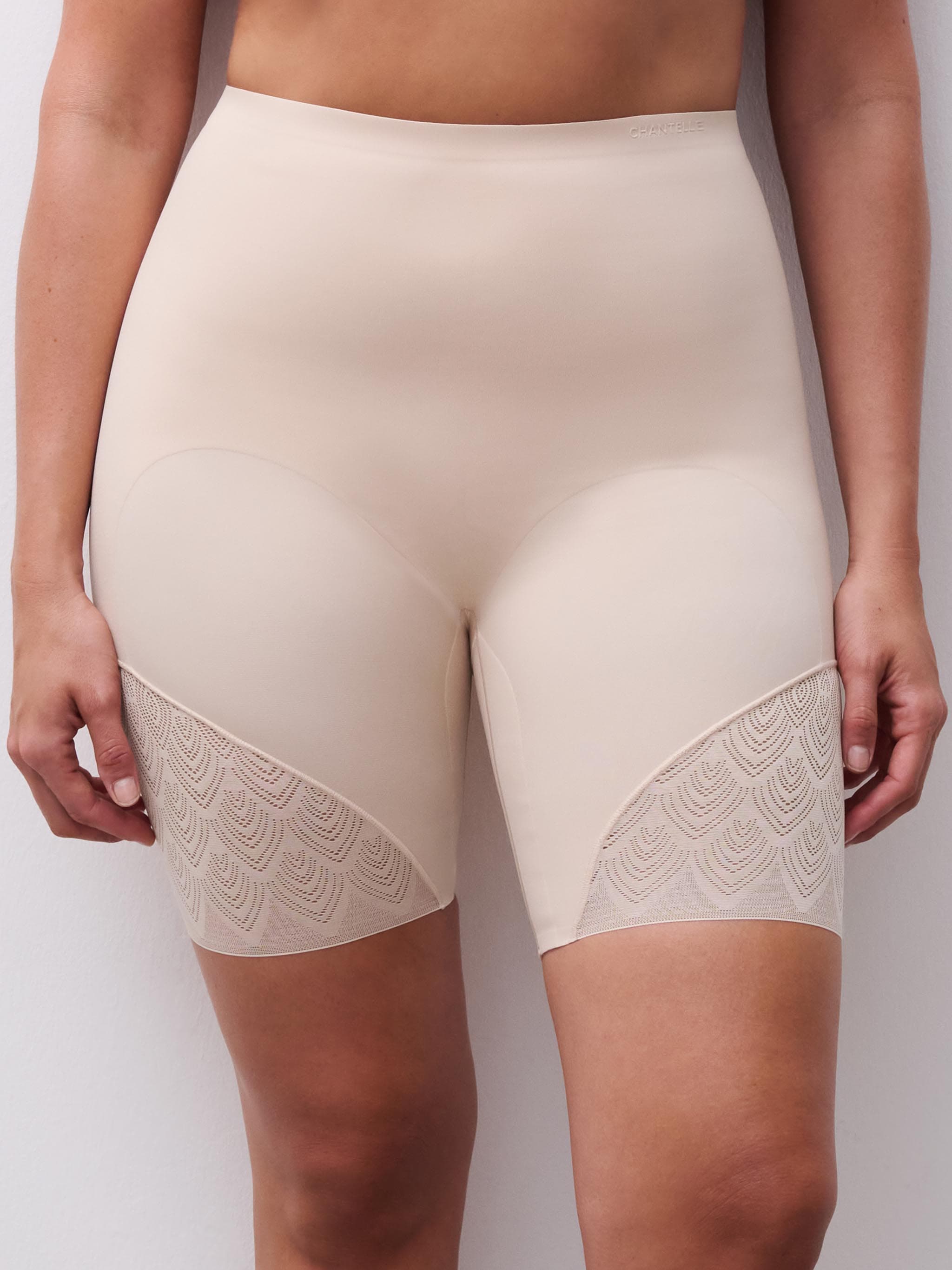 Corrigerende Hoge Taille Slip met Pijpjes - Goudkleurig Beige