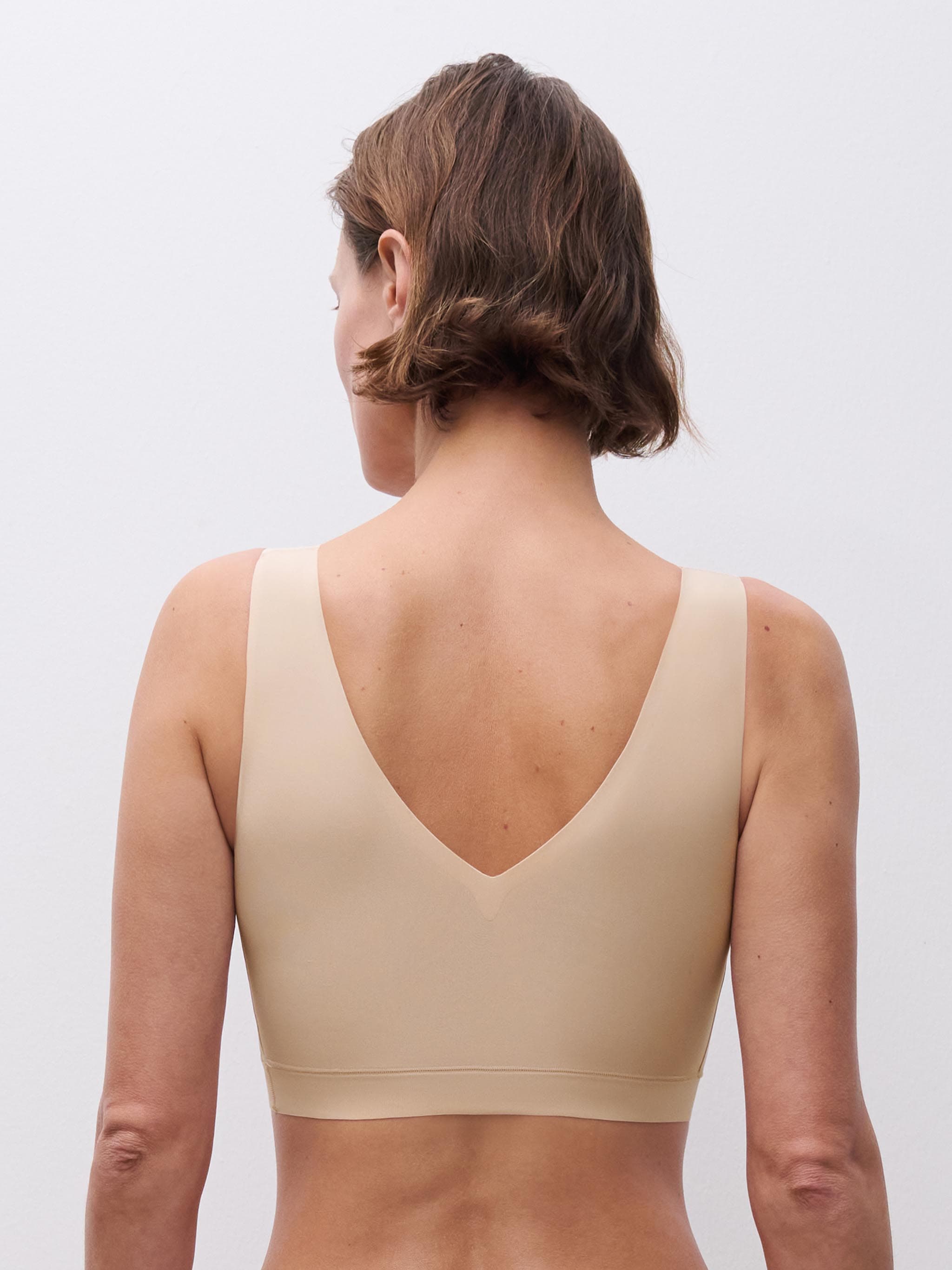 V-neck top - Goudkleurig Beige