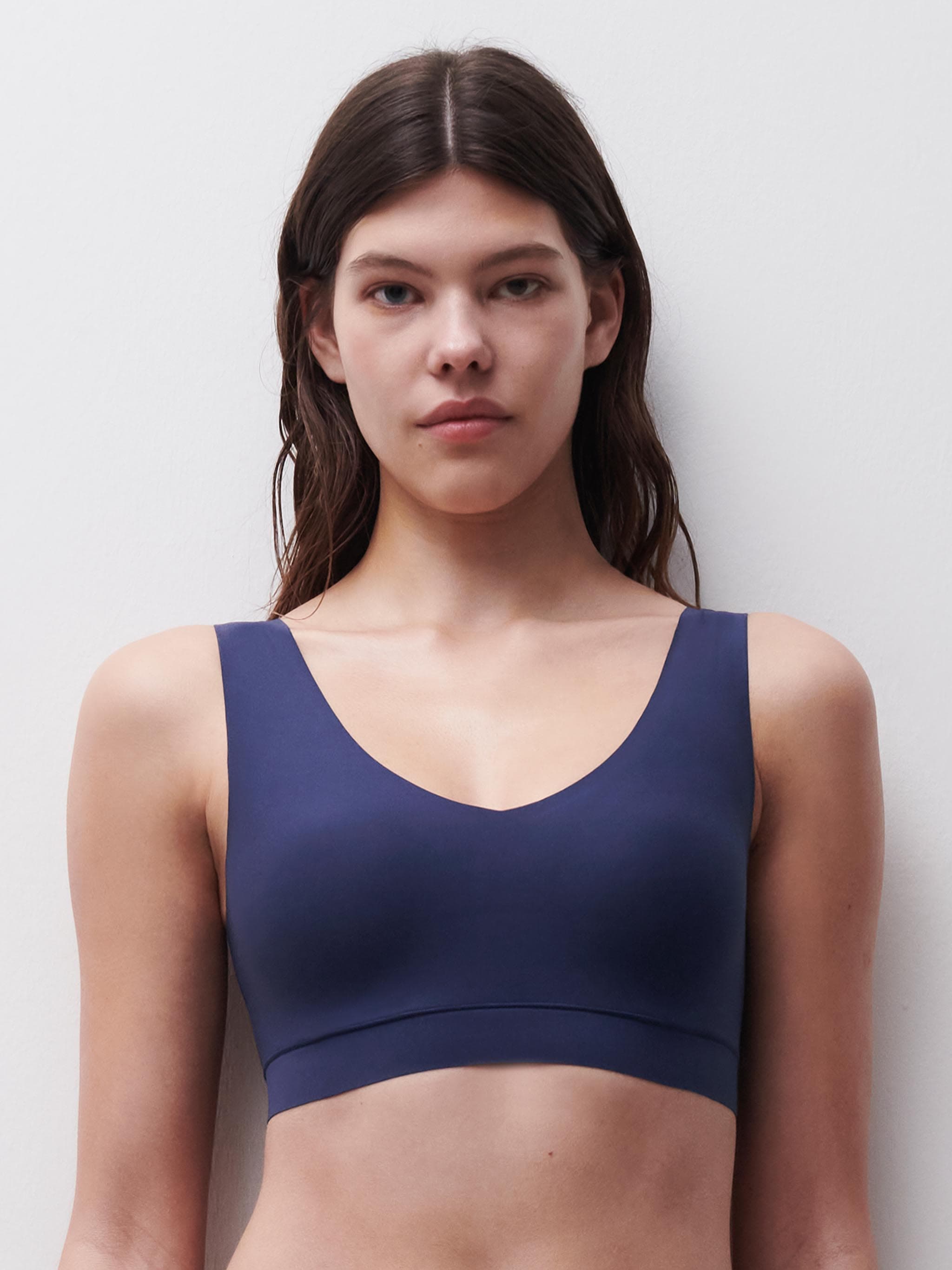 Softstretch V-neck Top - Marineblauw