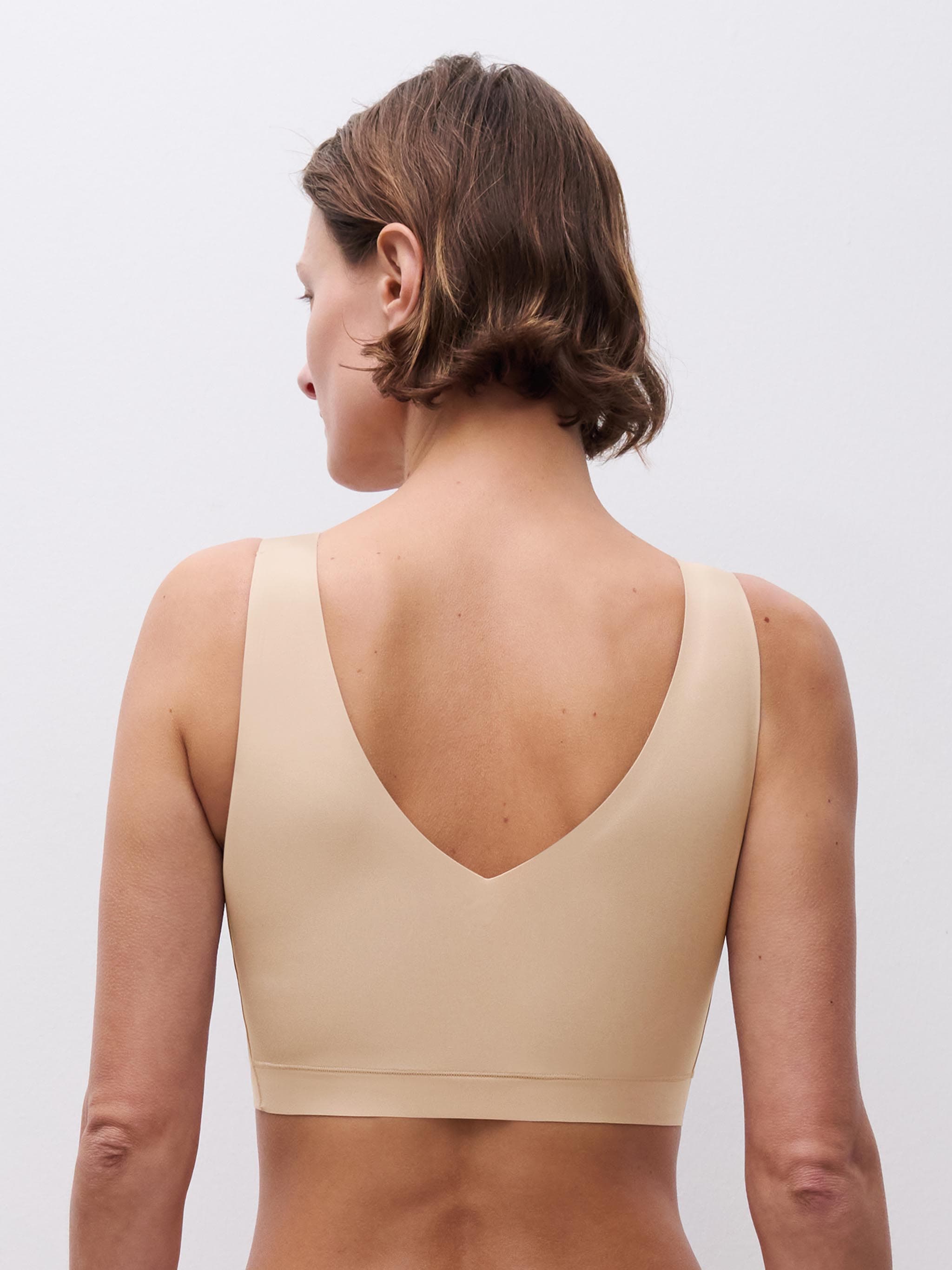V-neck top - Beige