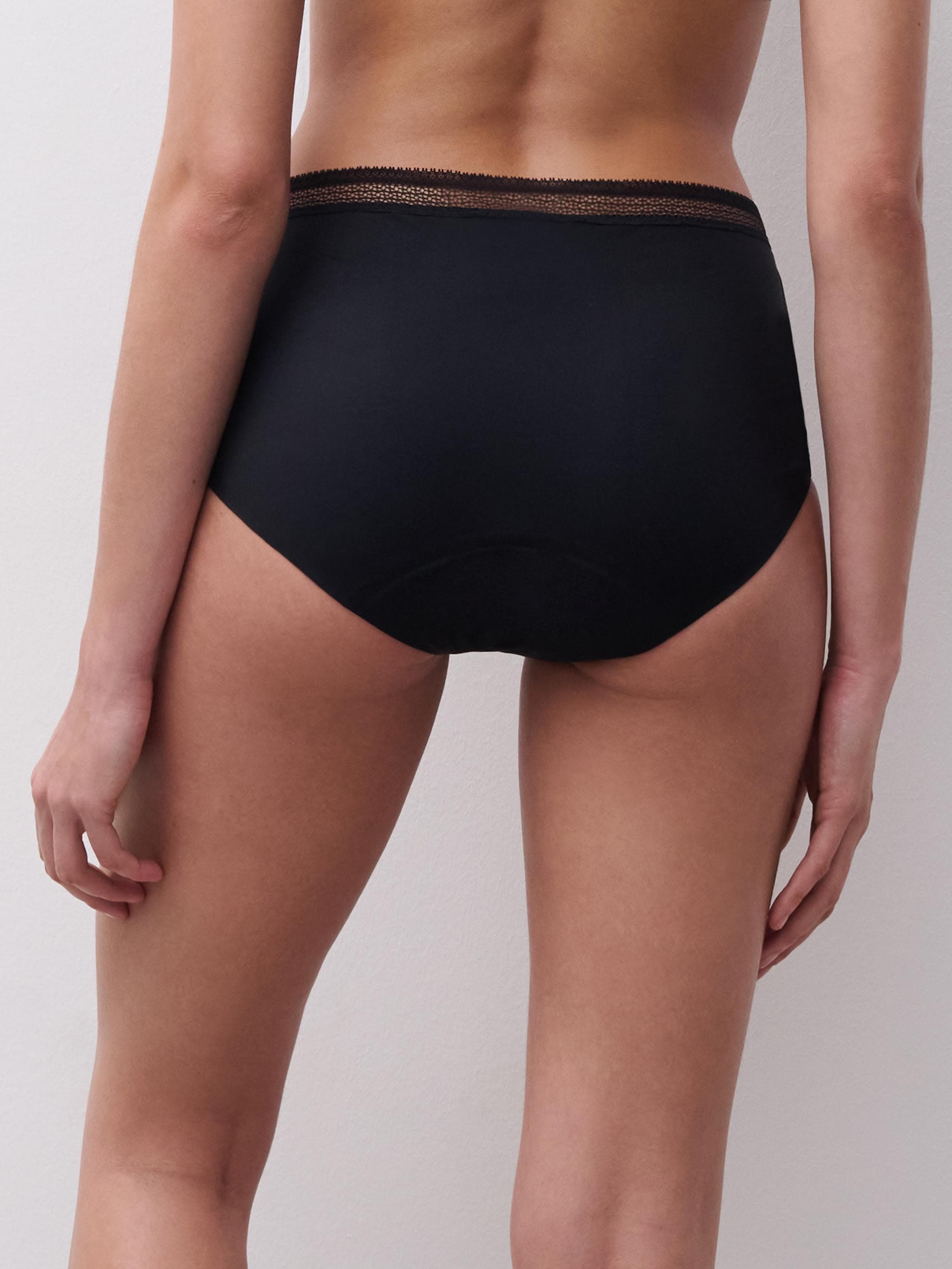 Hoge Taille Menstruatieslip - Zwart