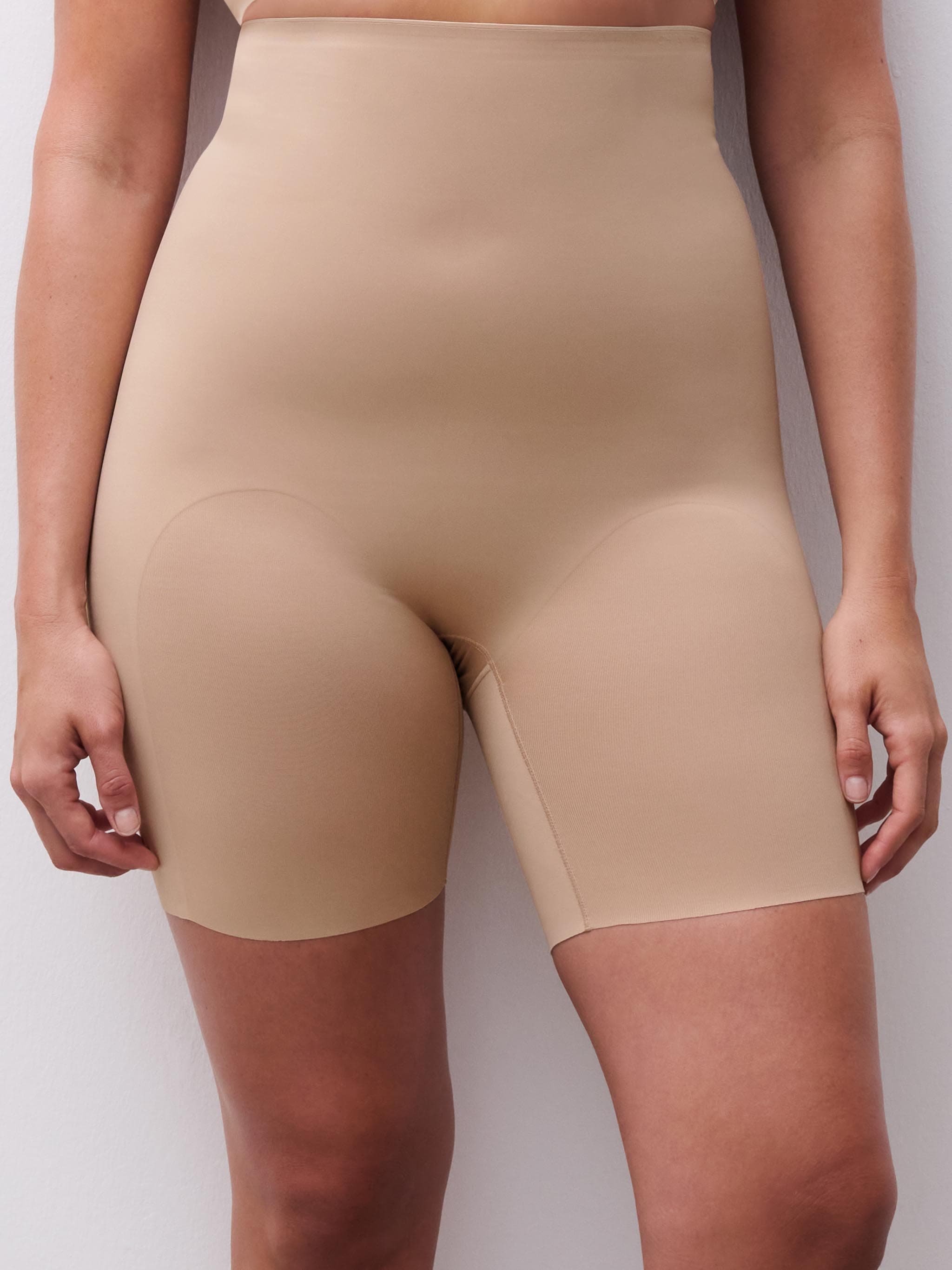 Corrigerende Hoge Taille Slip Met Pijpjes - Beige