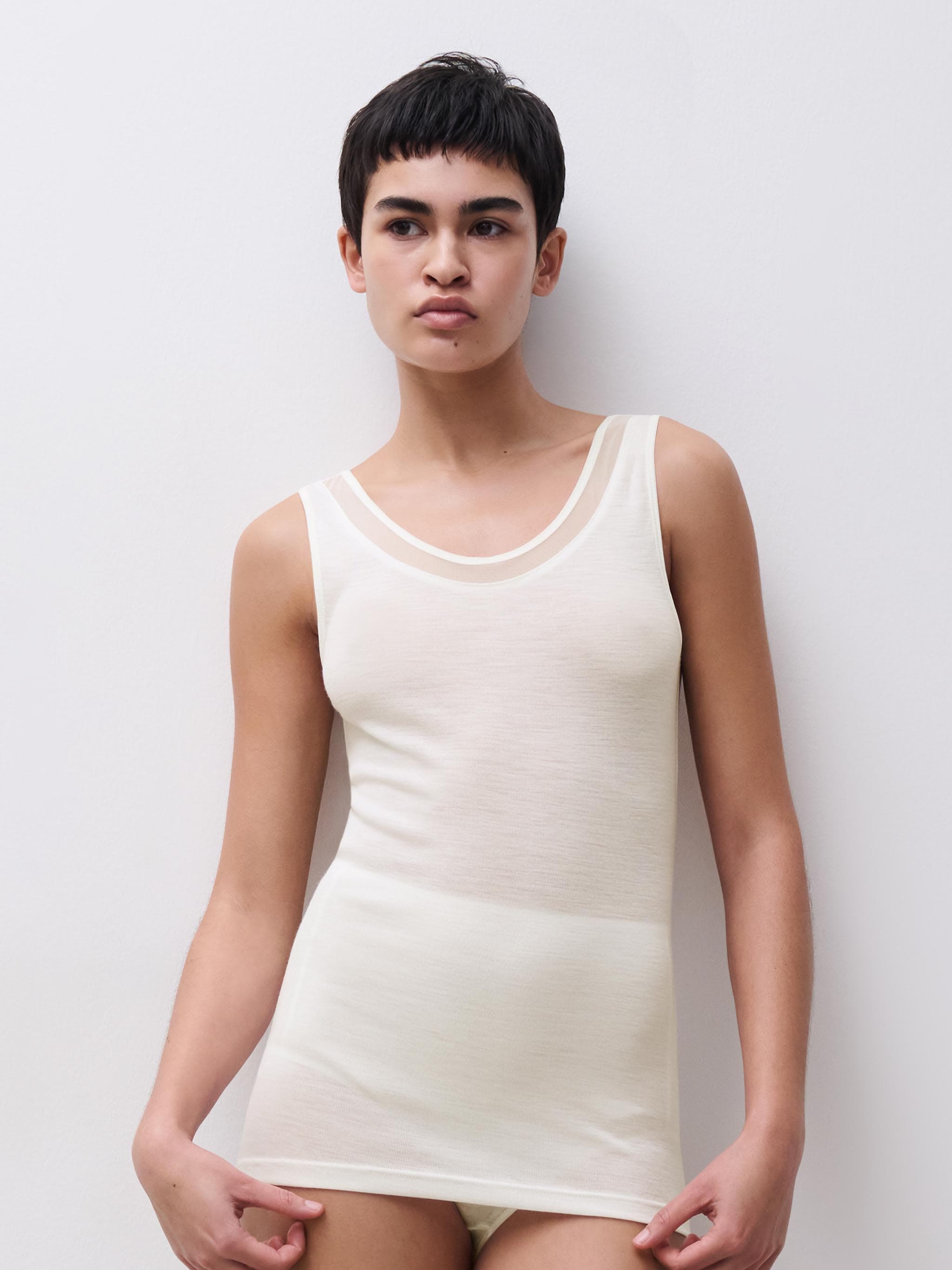 Singlet - 100% Merino wol - Ivoor