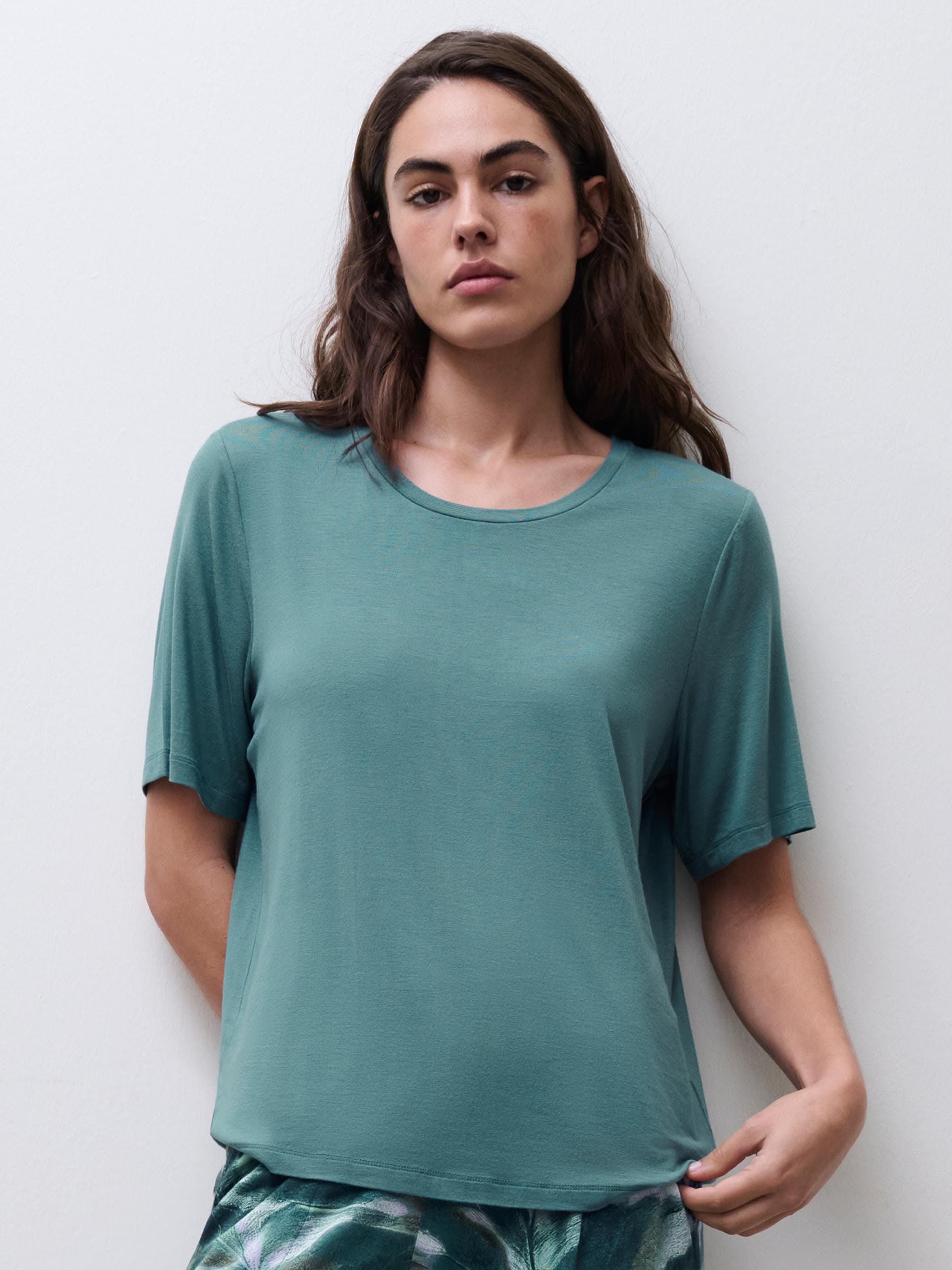 Top korte mouw - Peacock Green