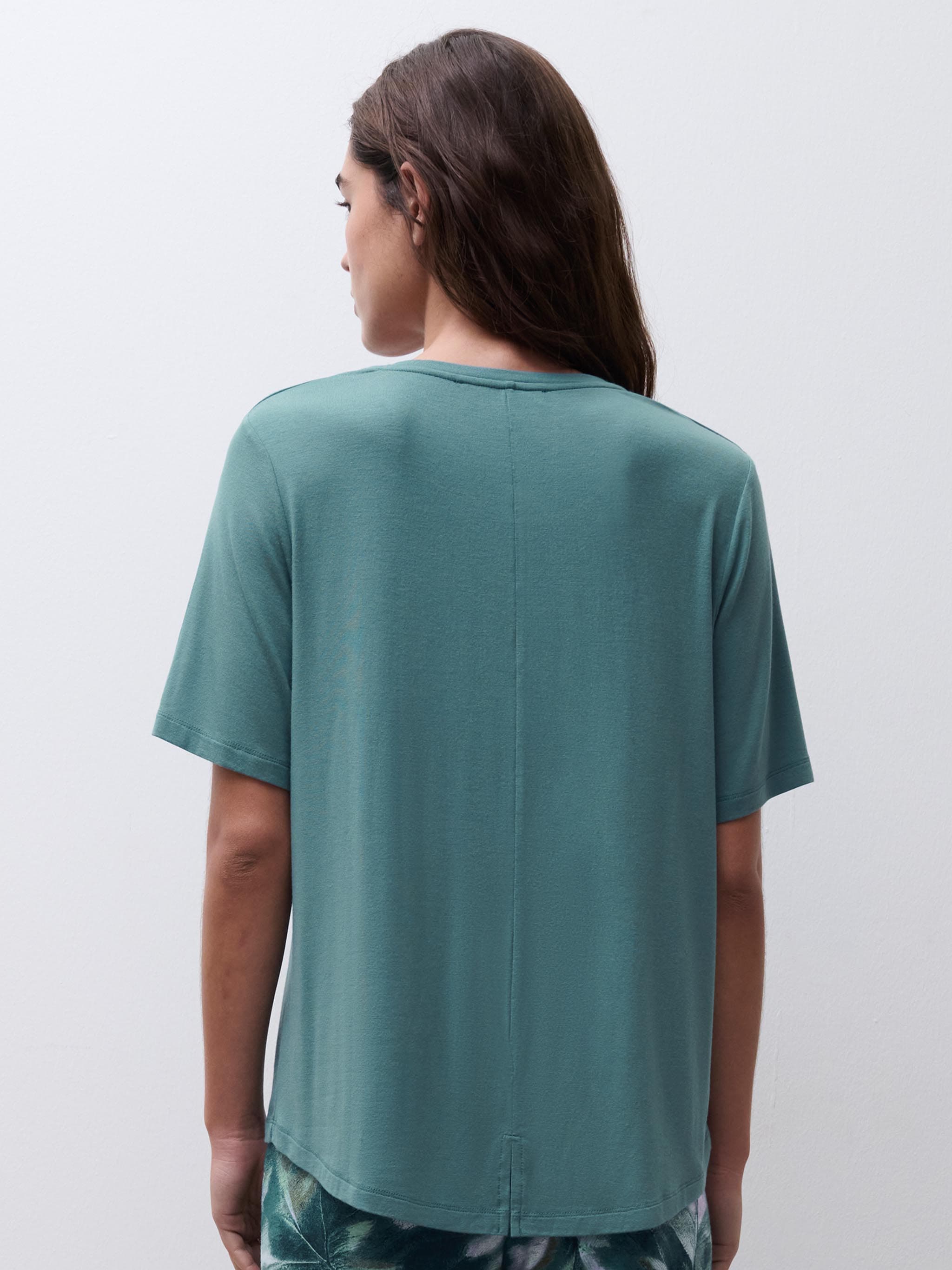 Top korte mouw - Peacock Green