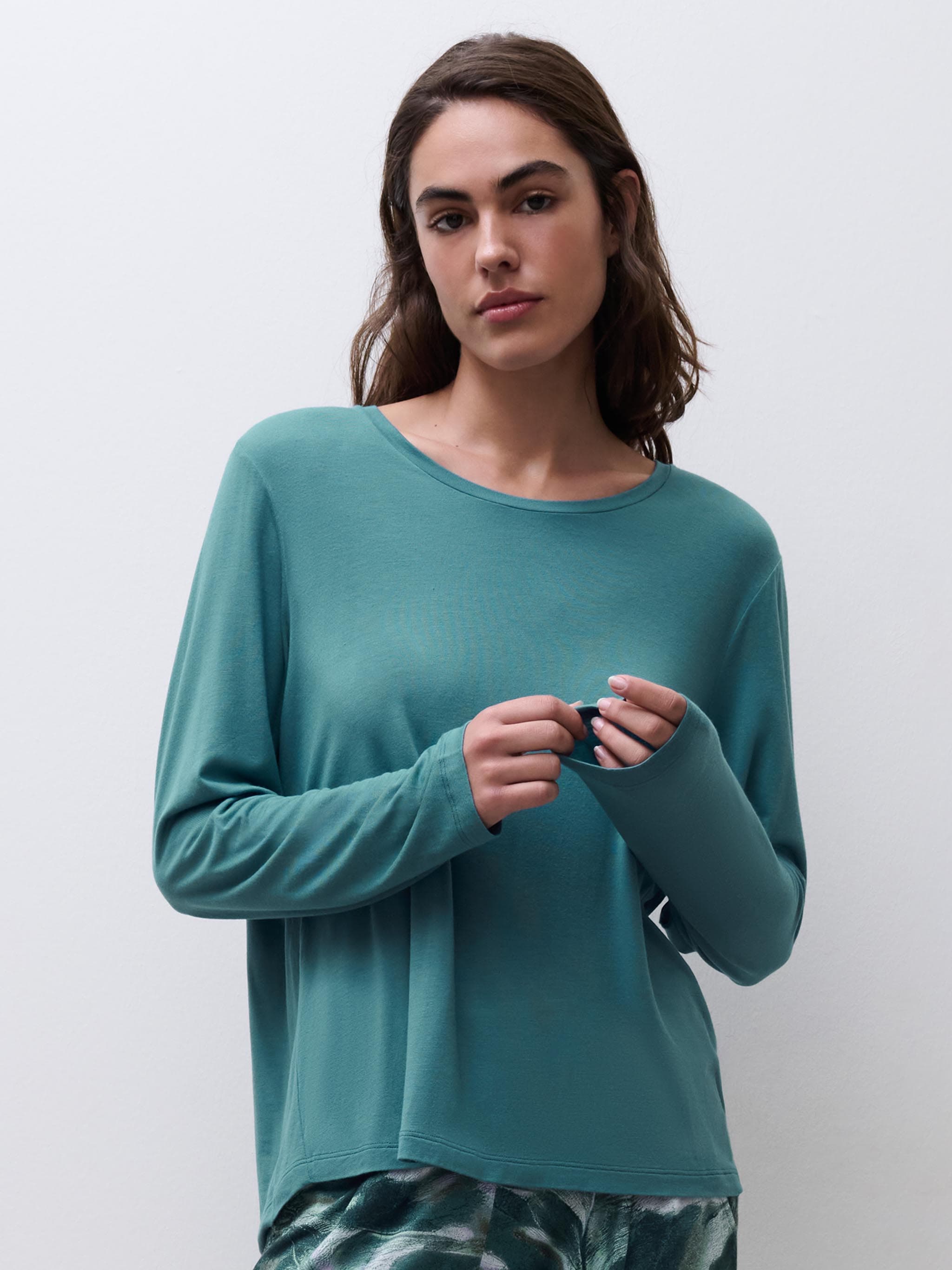 Top lange mouw - Peacock Green