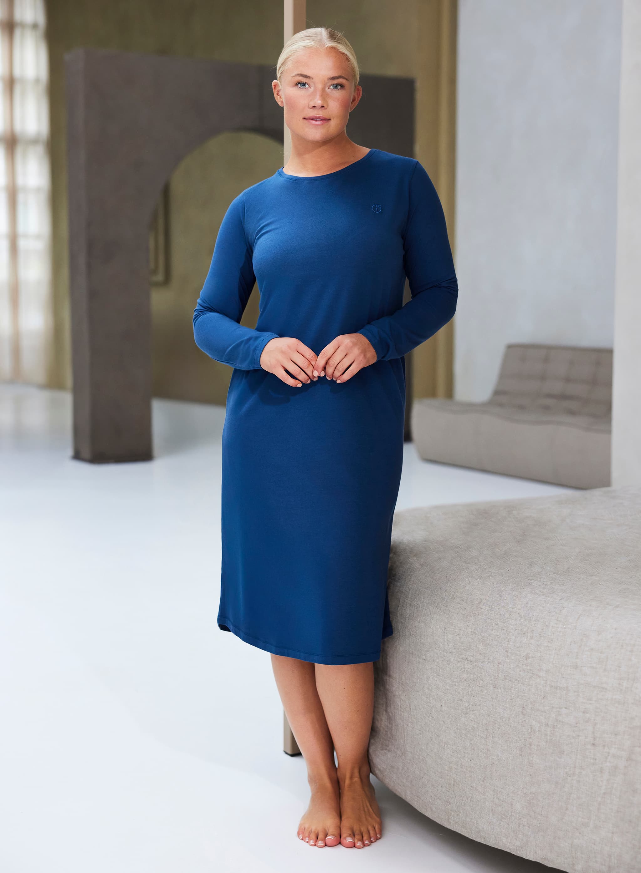 Nachthemd lange mouw - Dark Denim