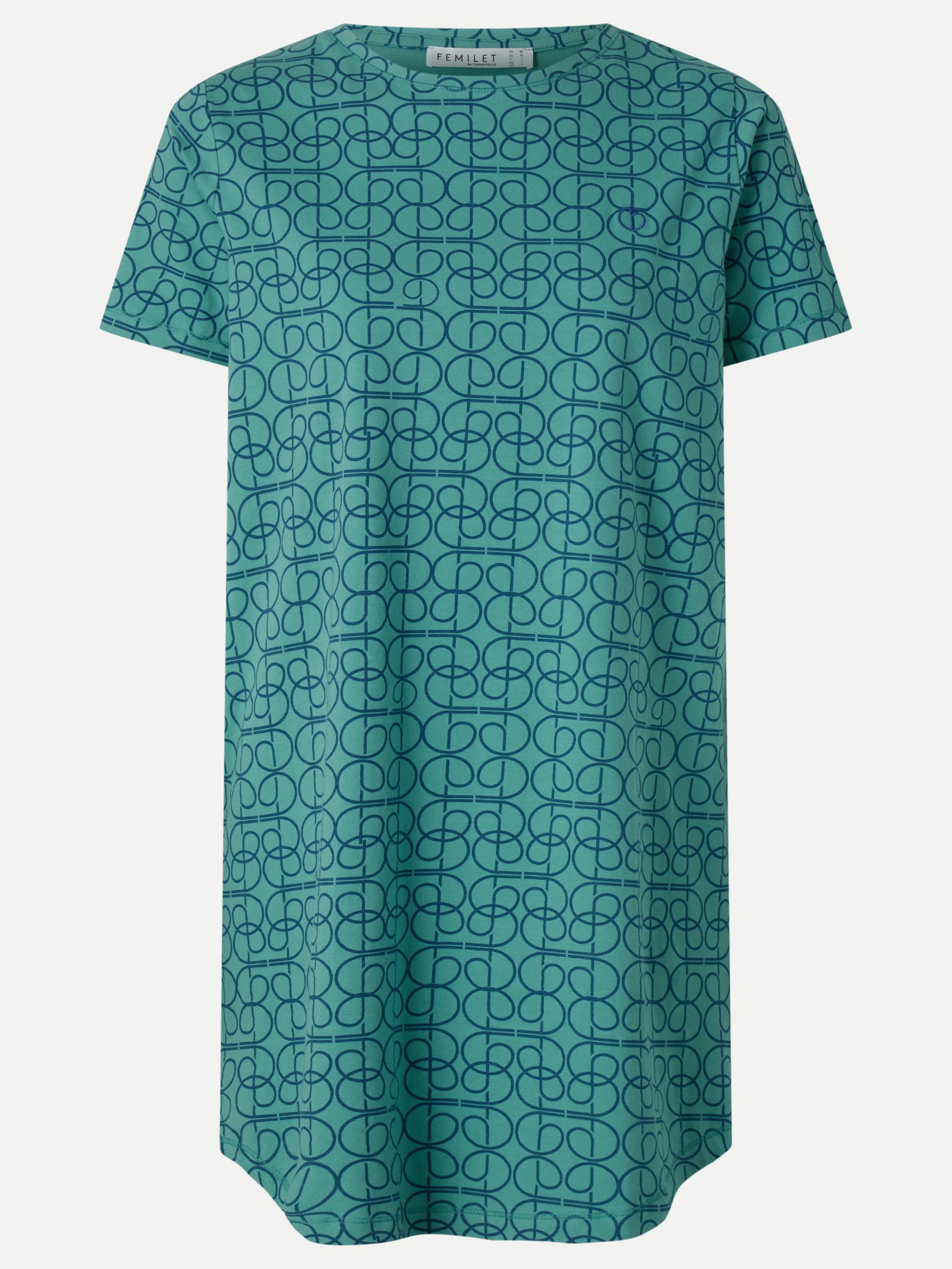 Nachthemd korte mouw - Blue Arabesque