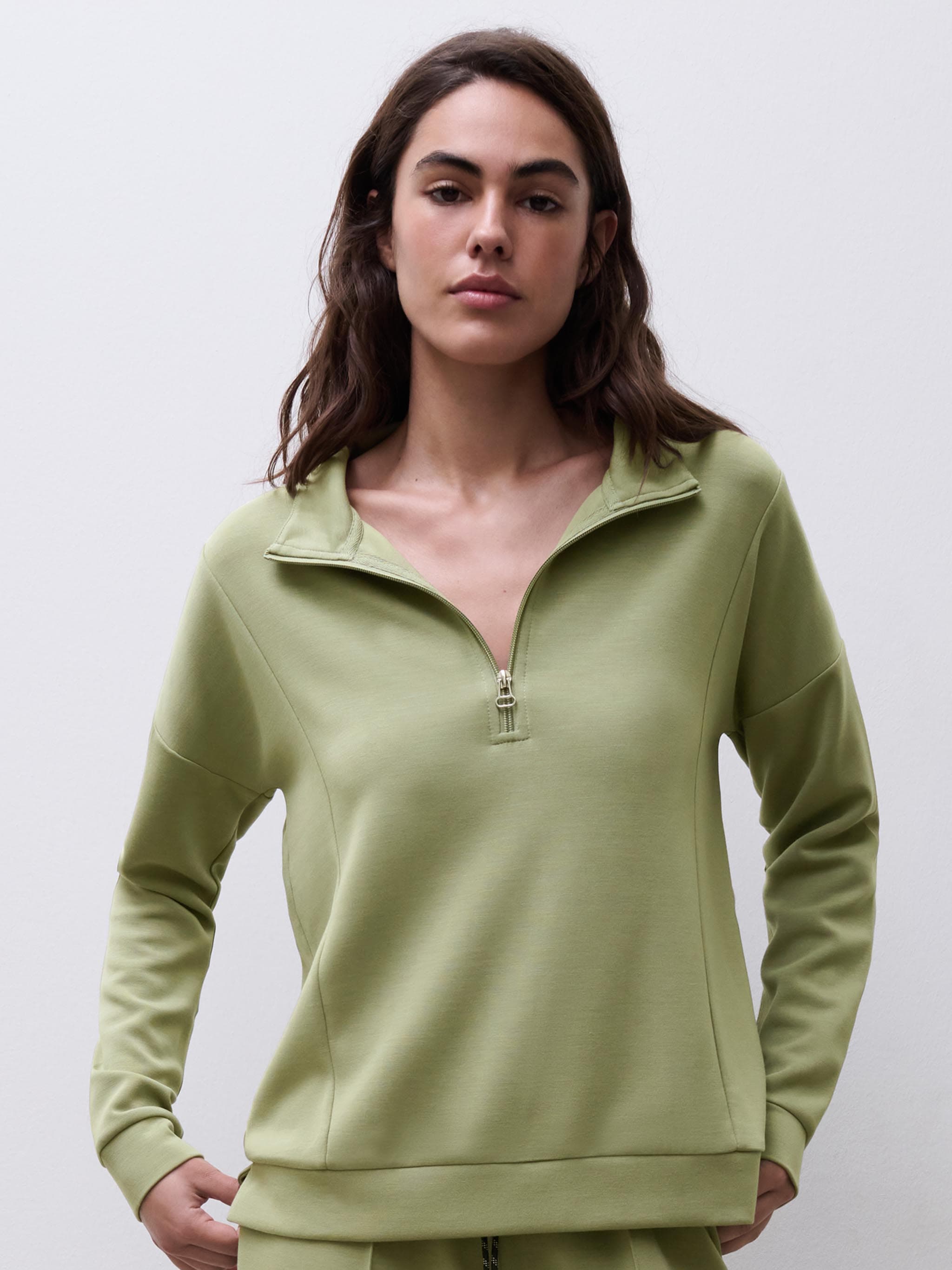 Sweater lange mouw - Oil green