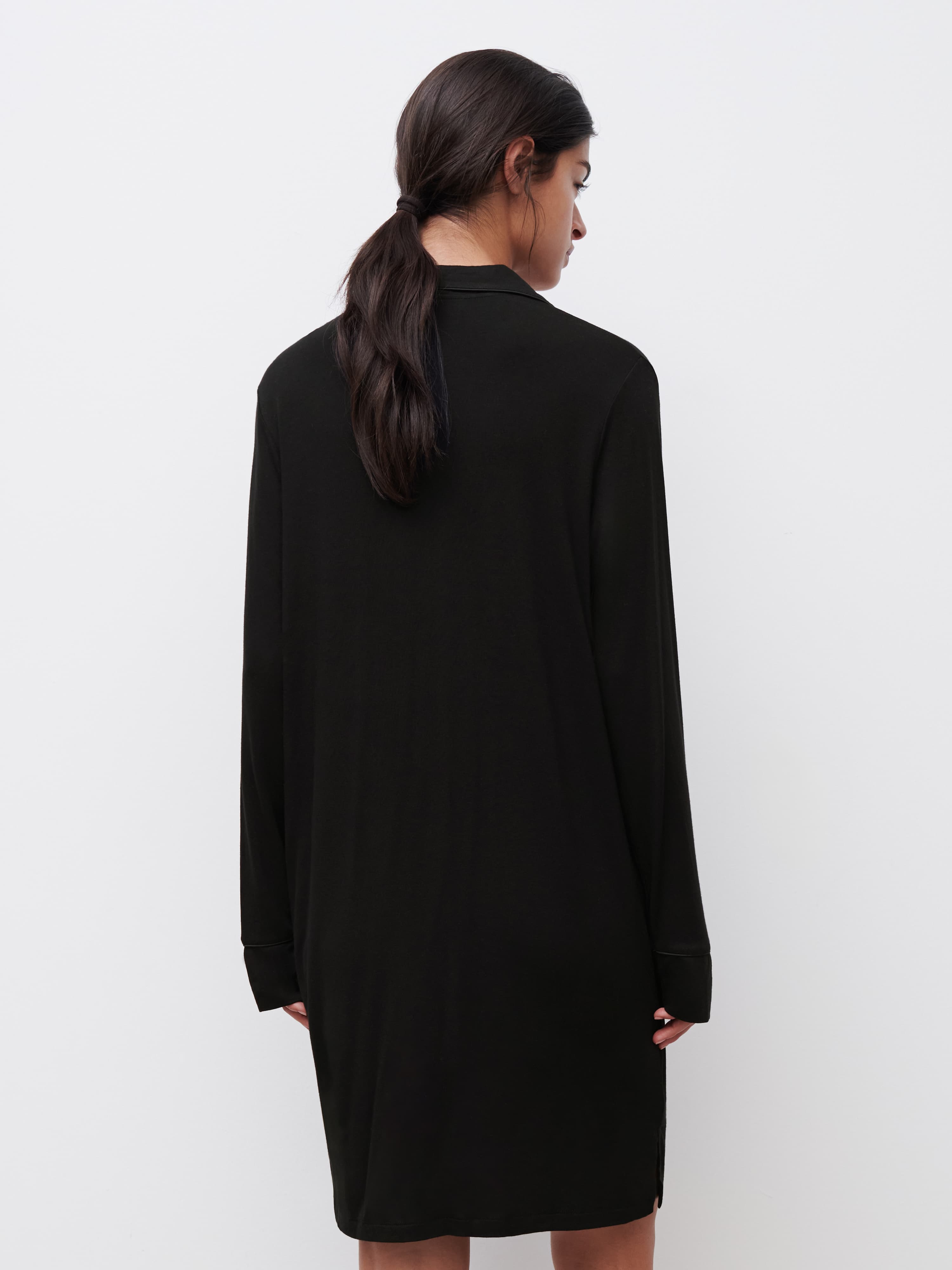 Daisy nightgown ls - Zwart