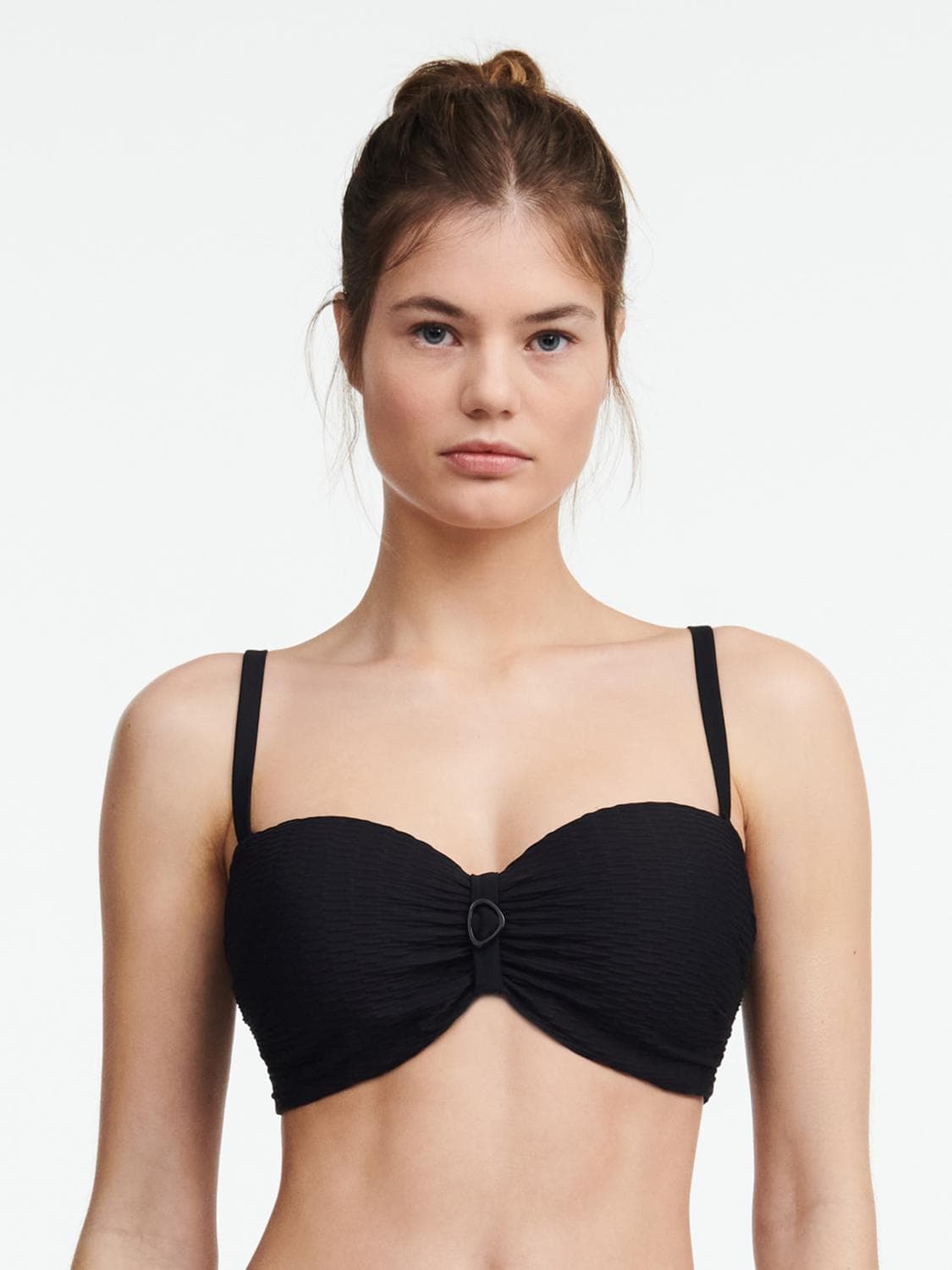 Voorgevormde bandeau bikini top - Zwart