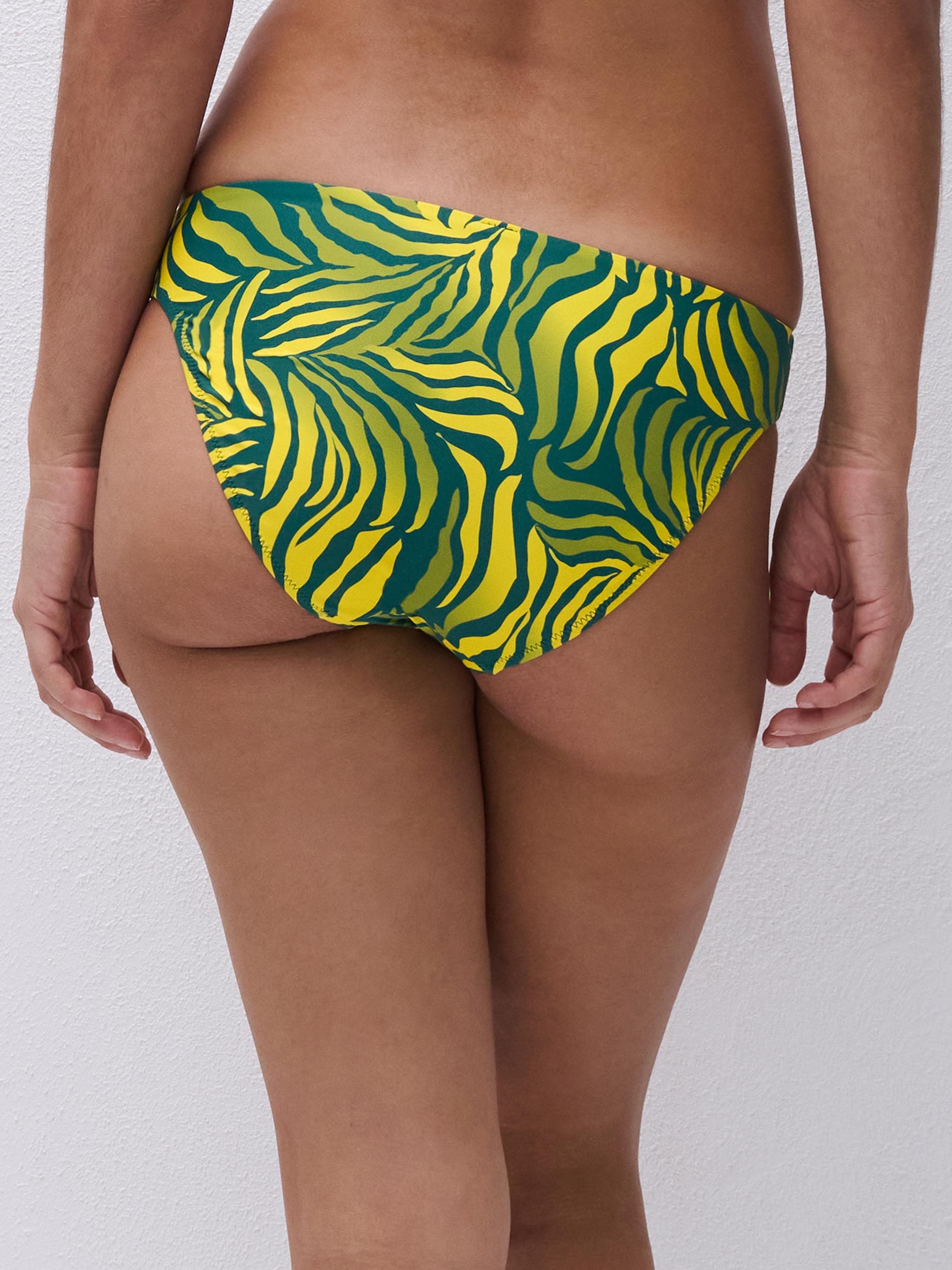 High waist bikini broekje - Yellow Jungle