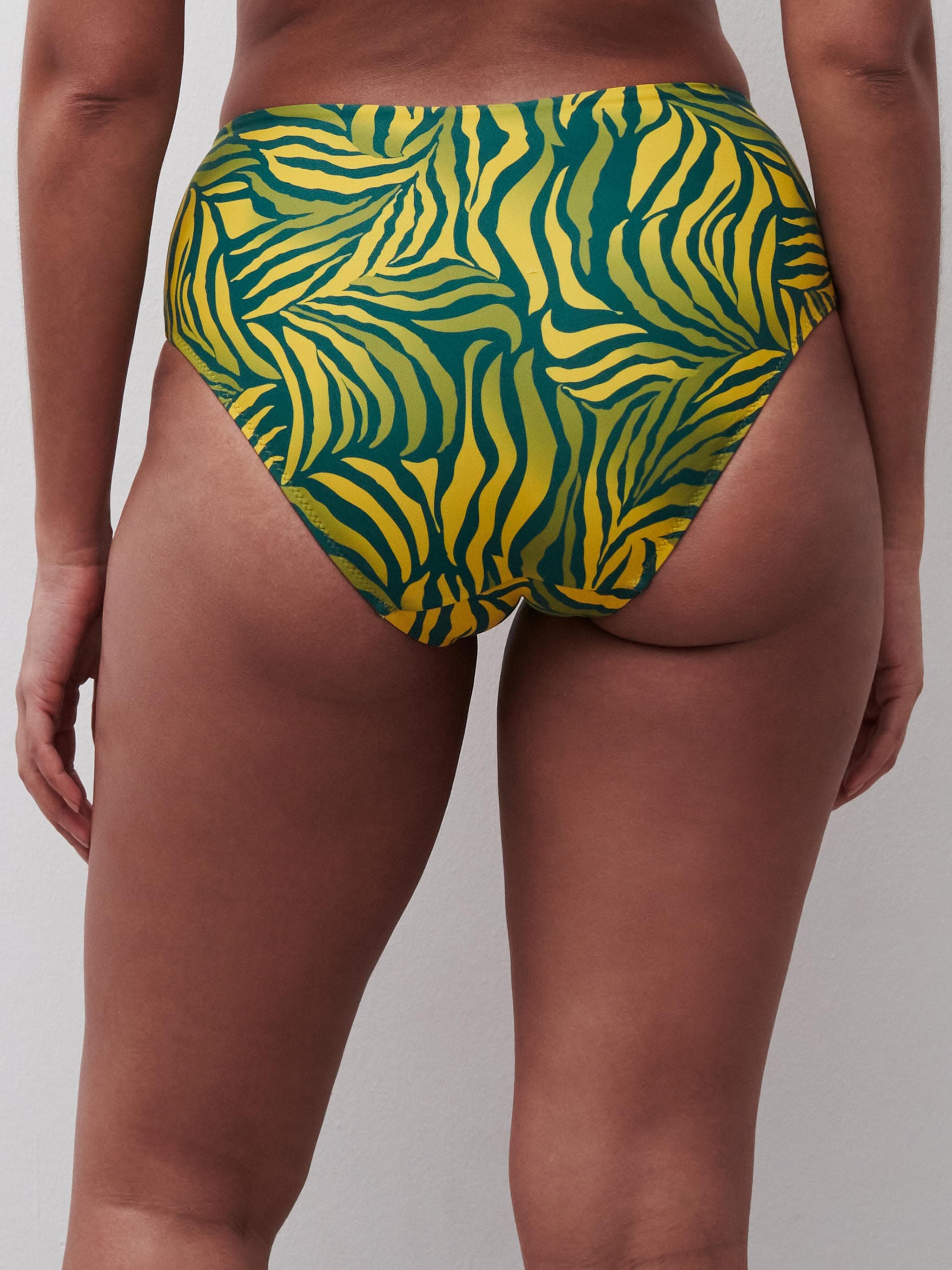 High waist bikini broekje - Yellow Jungle