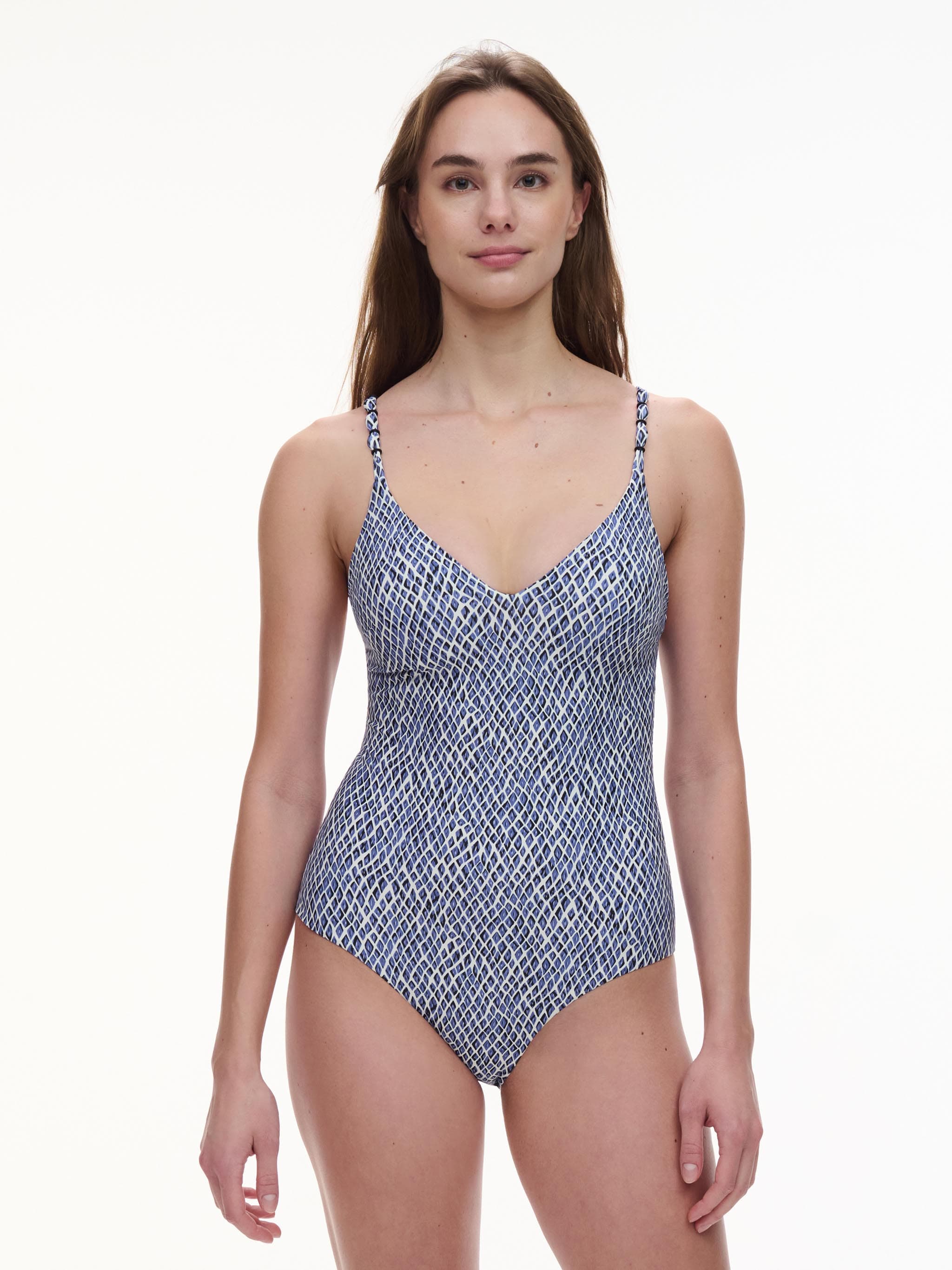 Beugelloos badpak met softcups - Blue Reptile