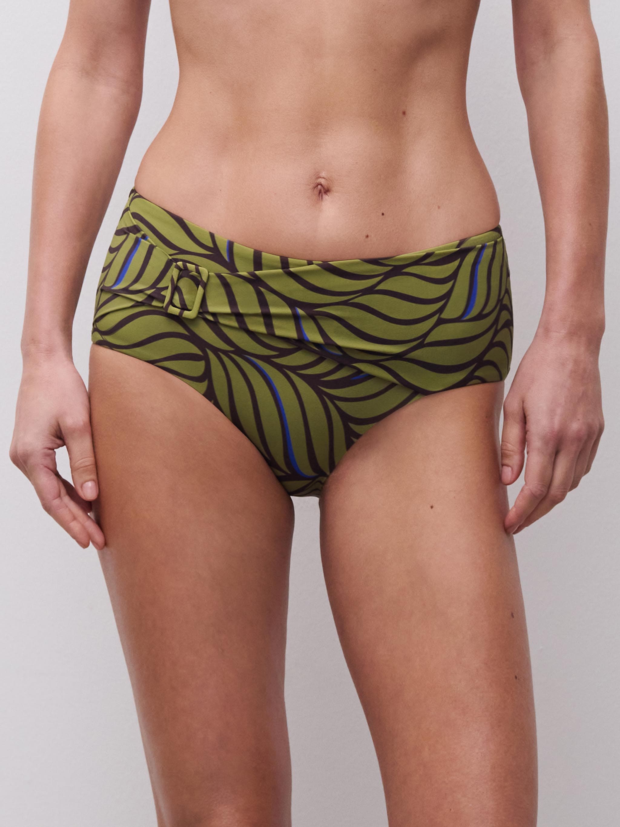 Mid bikini broekje - Coffee Leaves