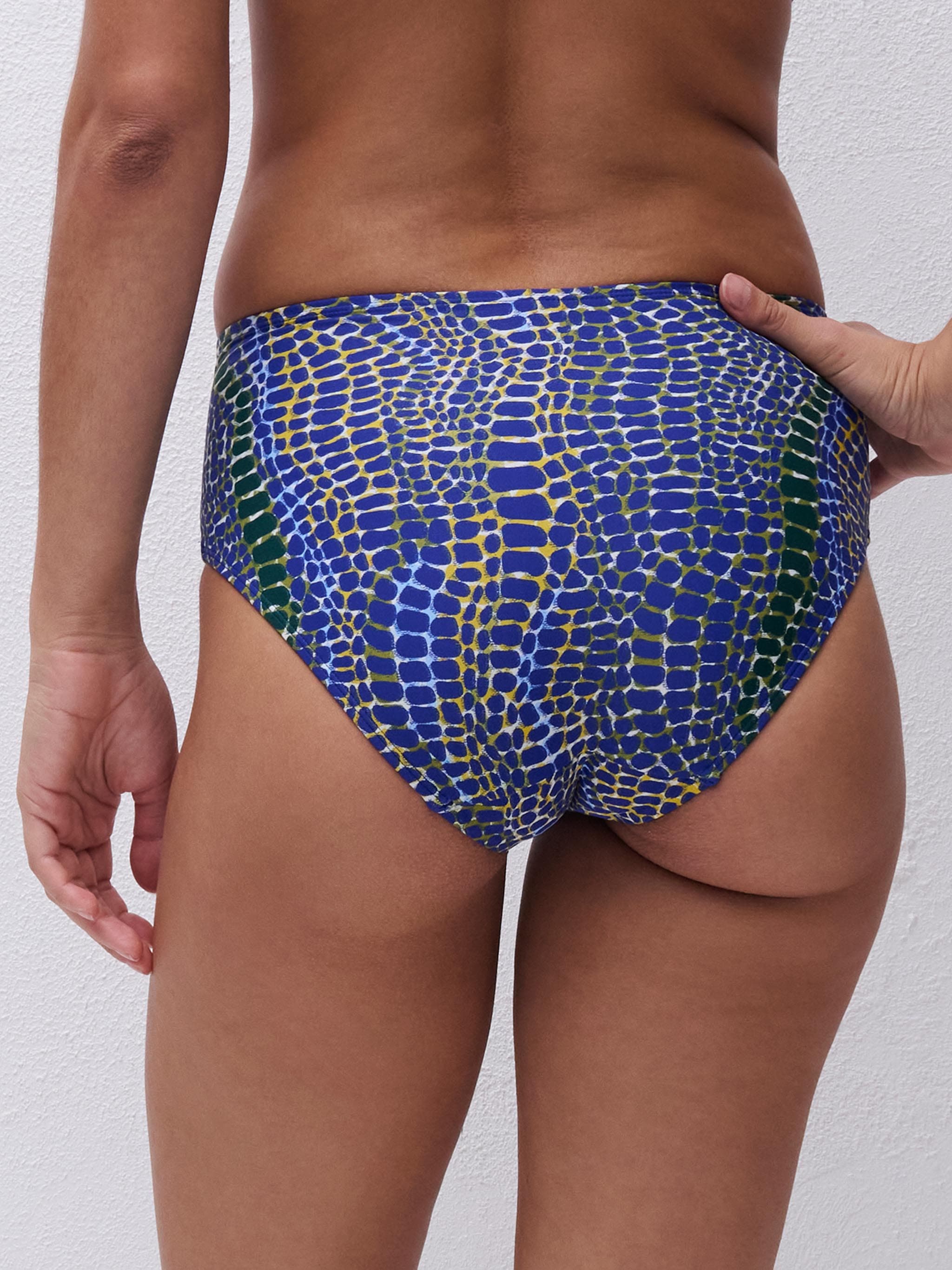 Mid bikini broekje - Blue snake