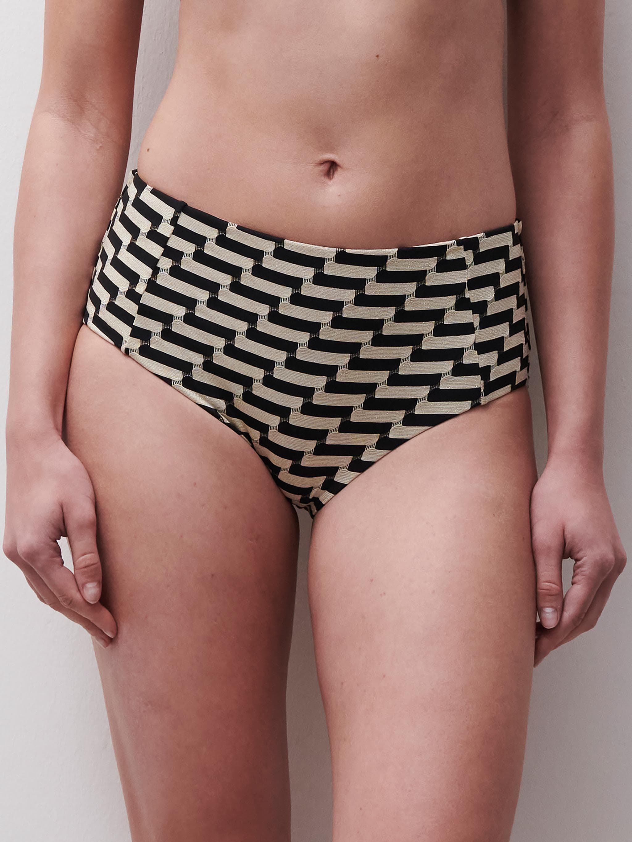 Mid bikini broekje - Golden black