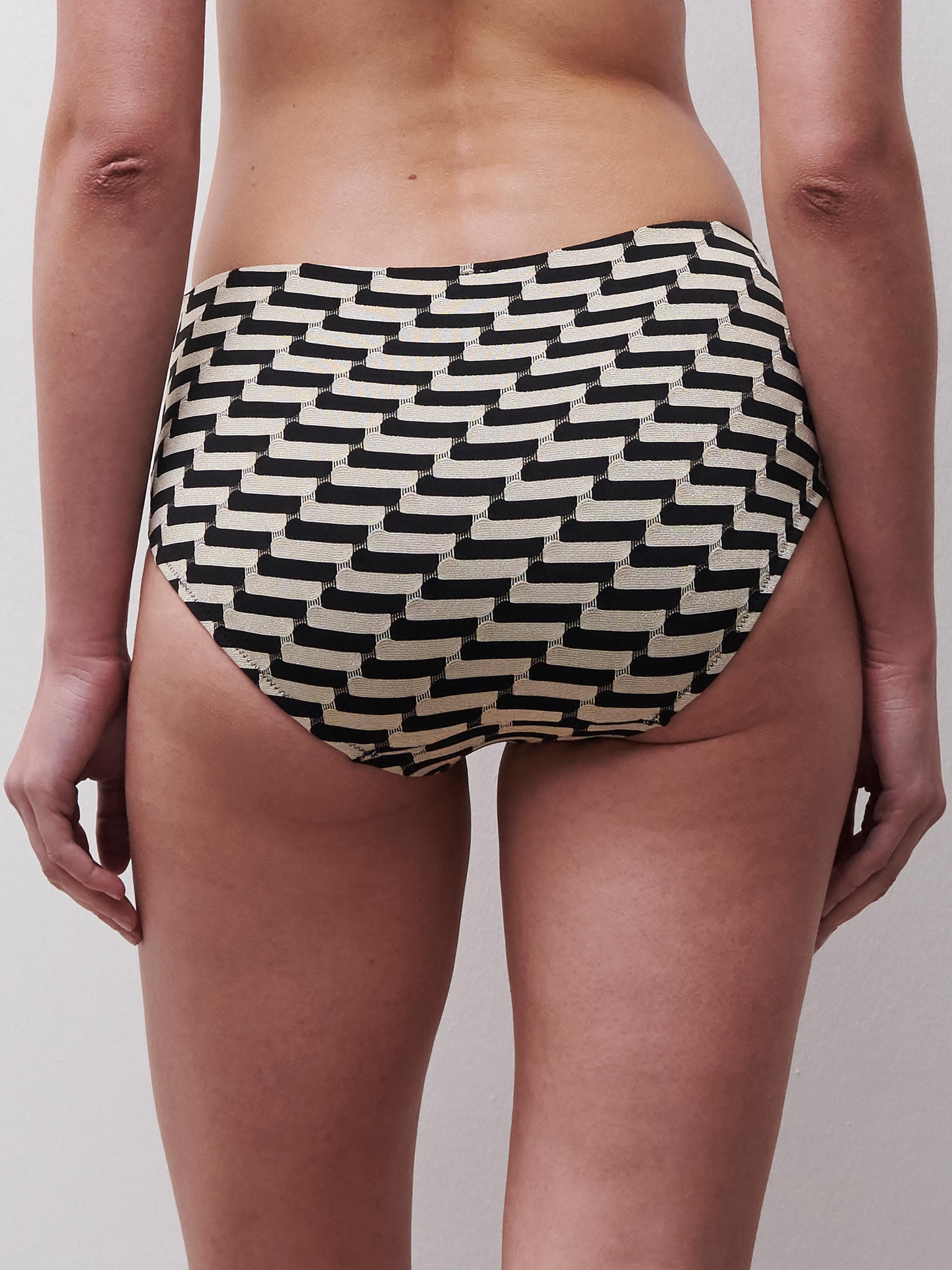 Mid bikini broekje - Golden black