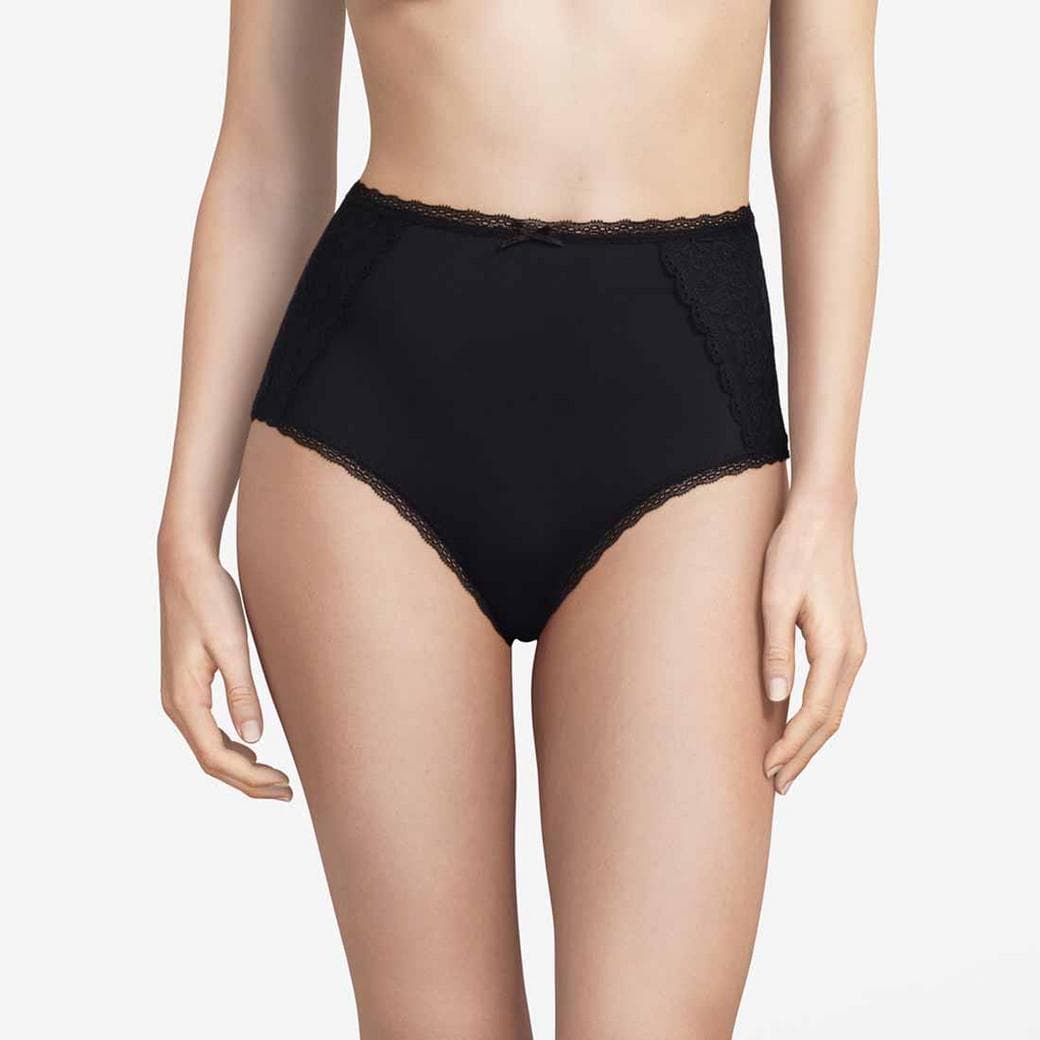 Hoge Taille Slip Maxi - Zwart