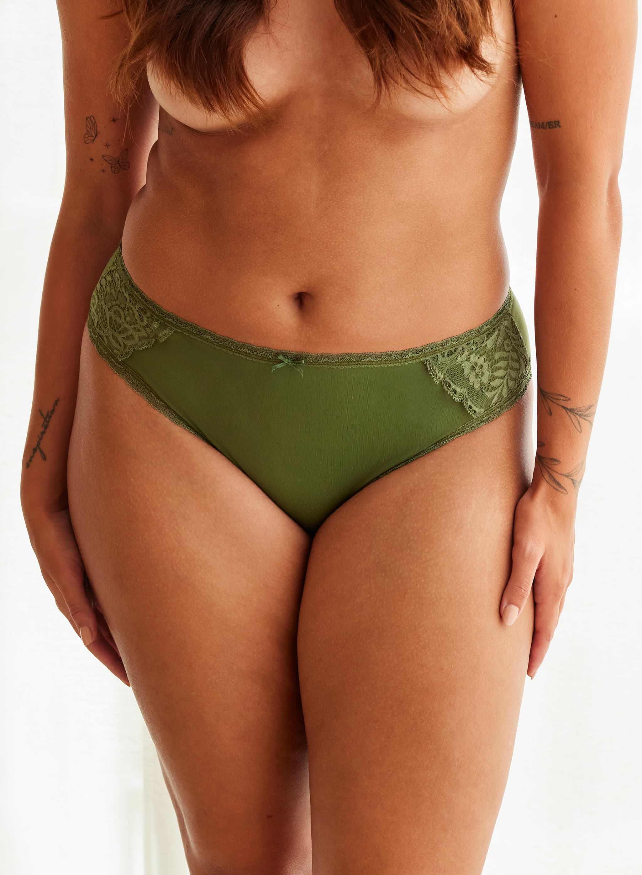 Micro Lace Sasja Hipster - Bronze green