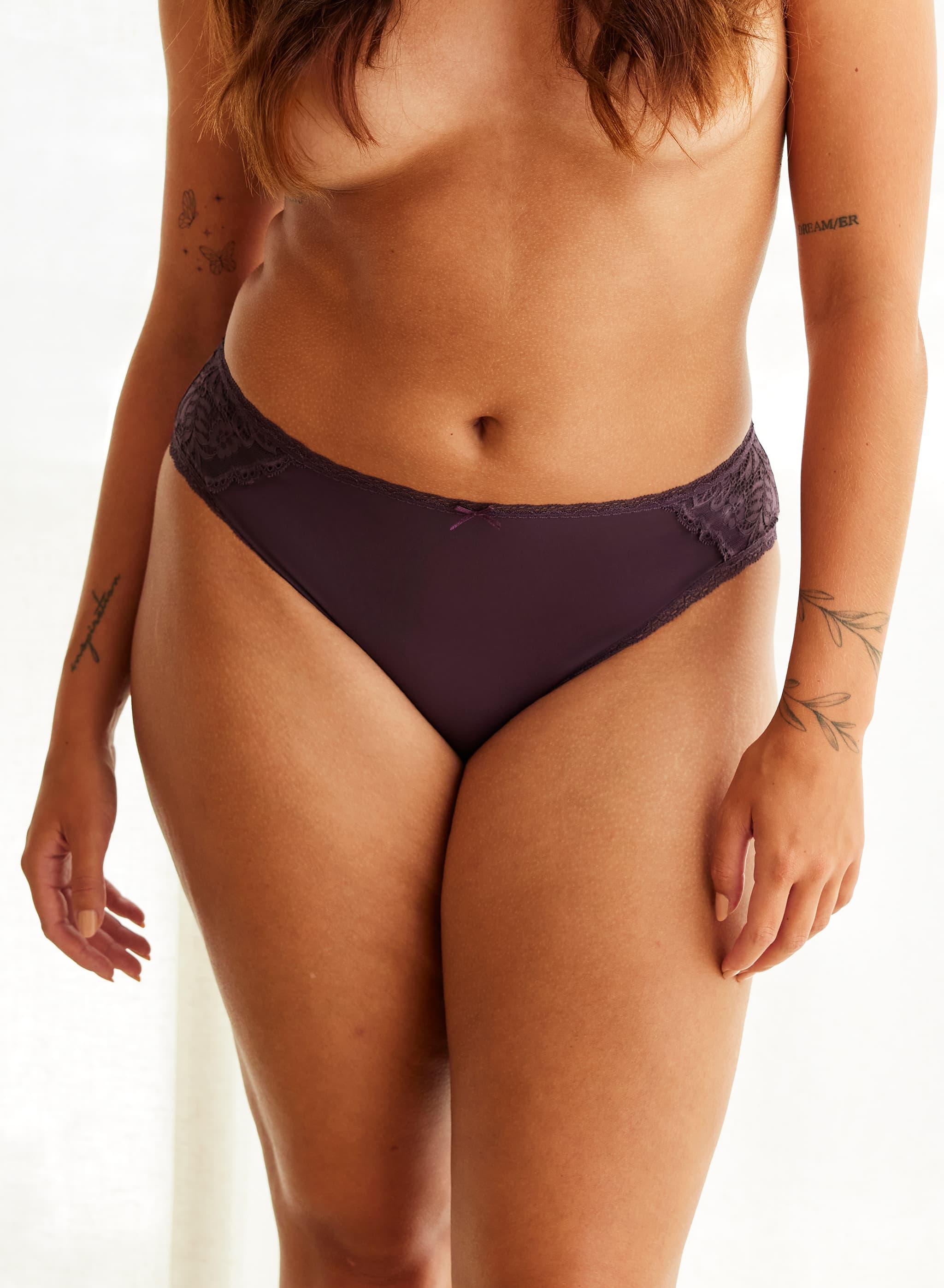 Micro Lace Sasja Hipster - Aubergine