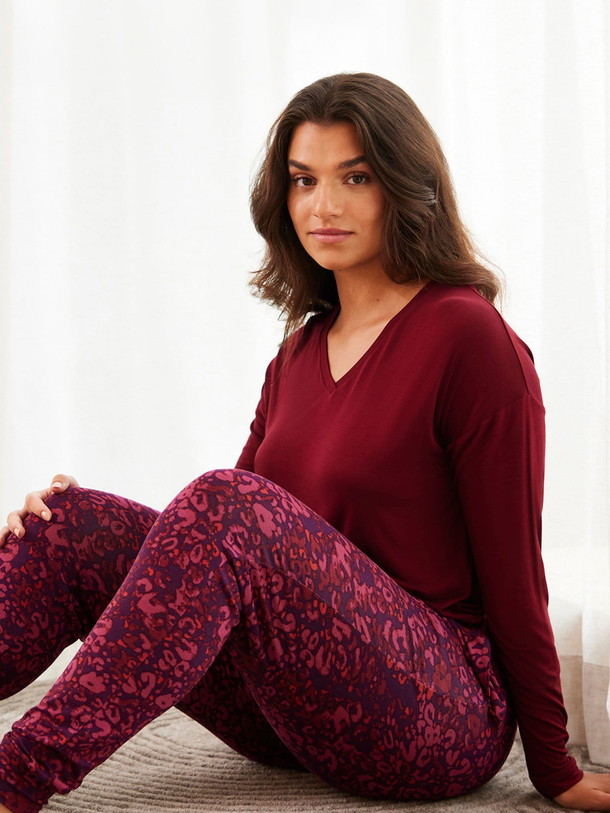 Gina T-shirt LS - Cabernet