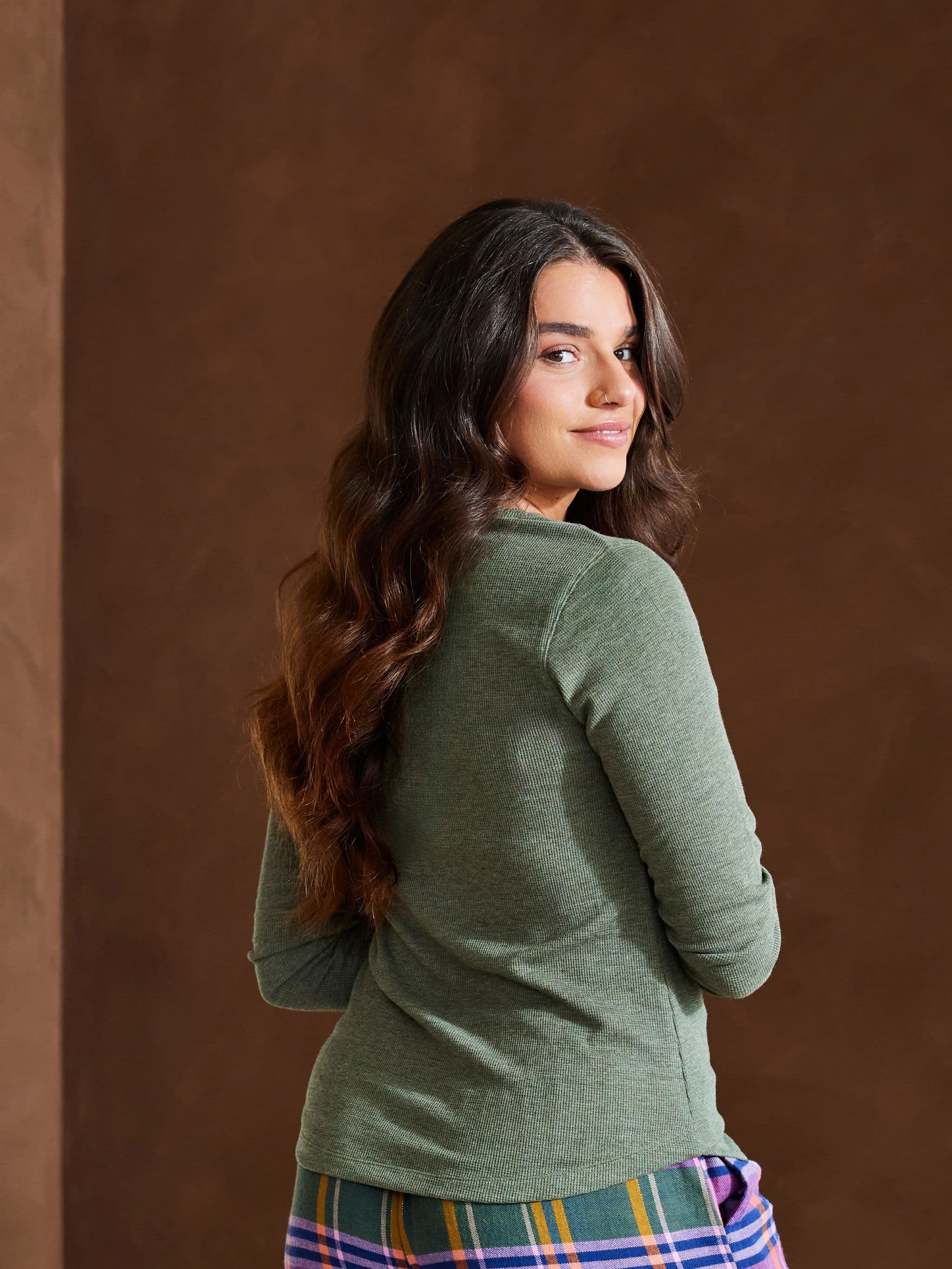 Nalani top LS - Bronze green