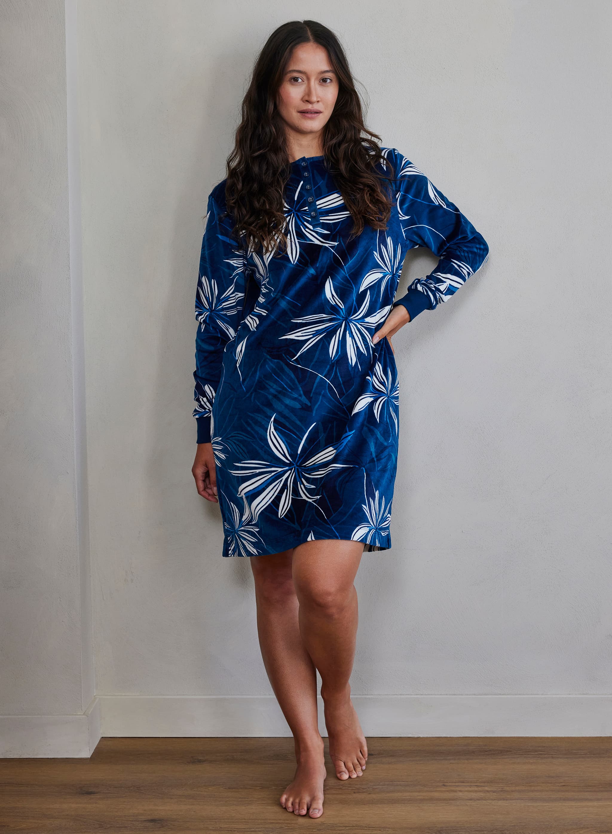 Nachthemd lange mouw - Flower Drawings