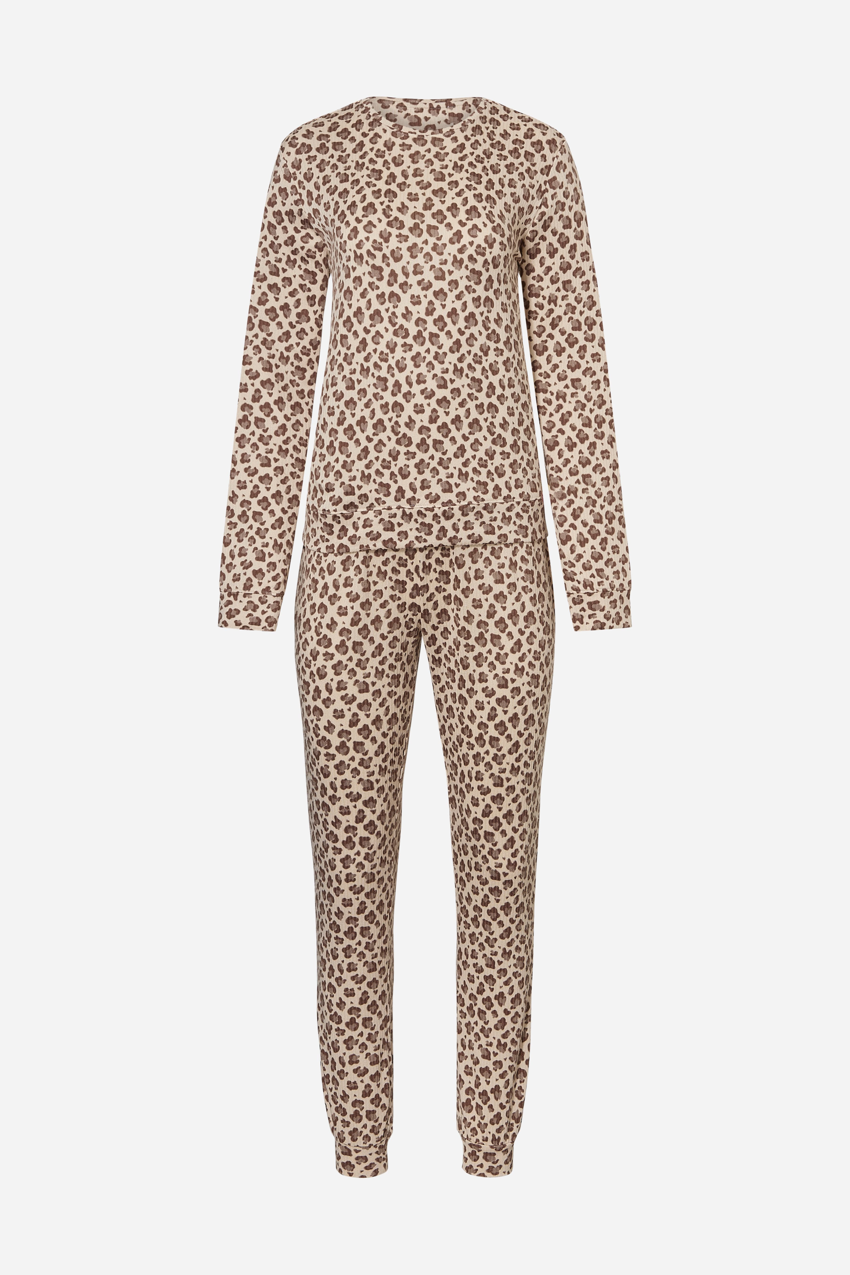 Pyjama lange mouw - Cream Leopard