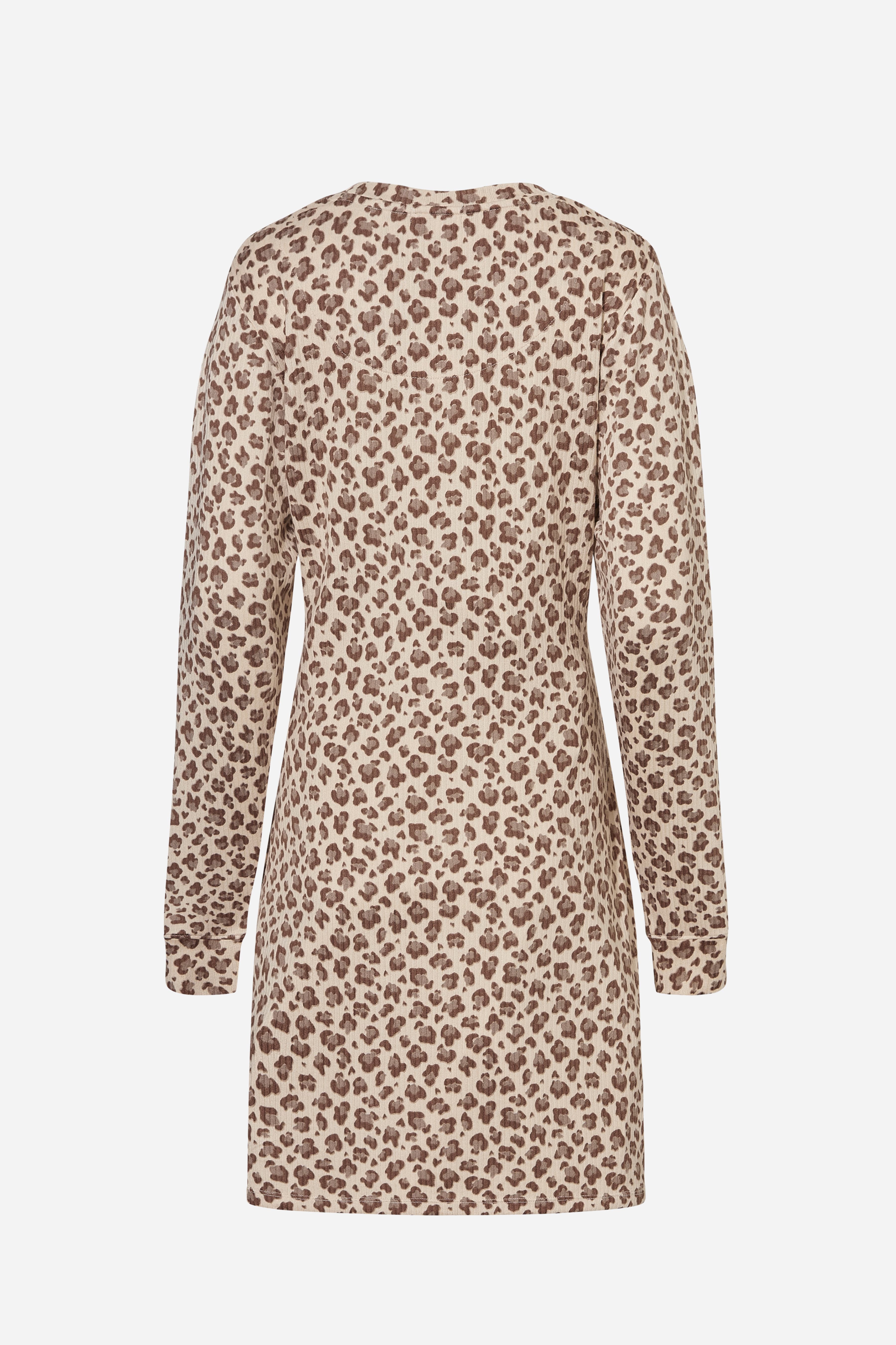 Nachthemd lange mouw - Cream Leopard