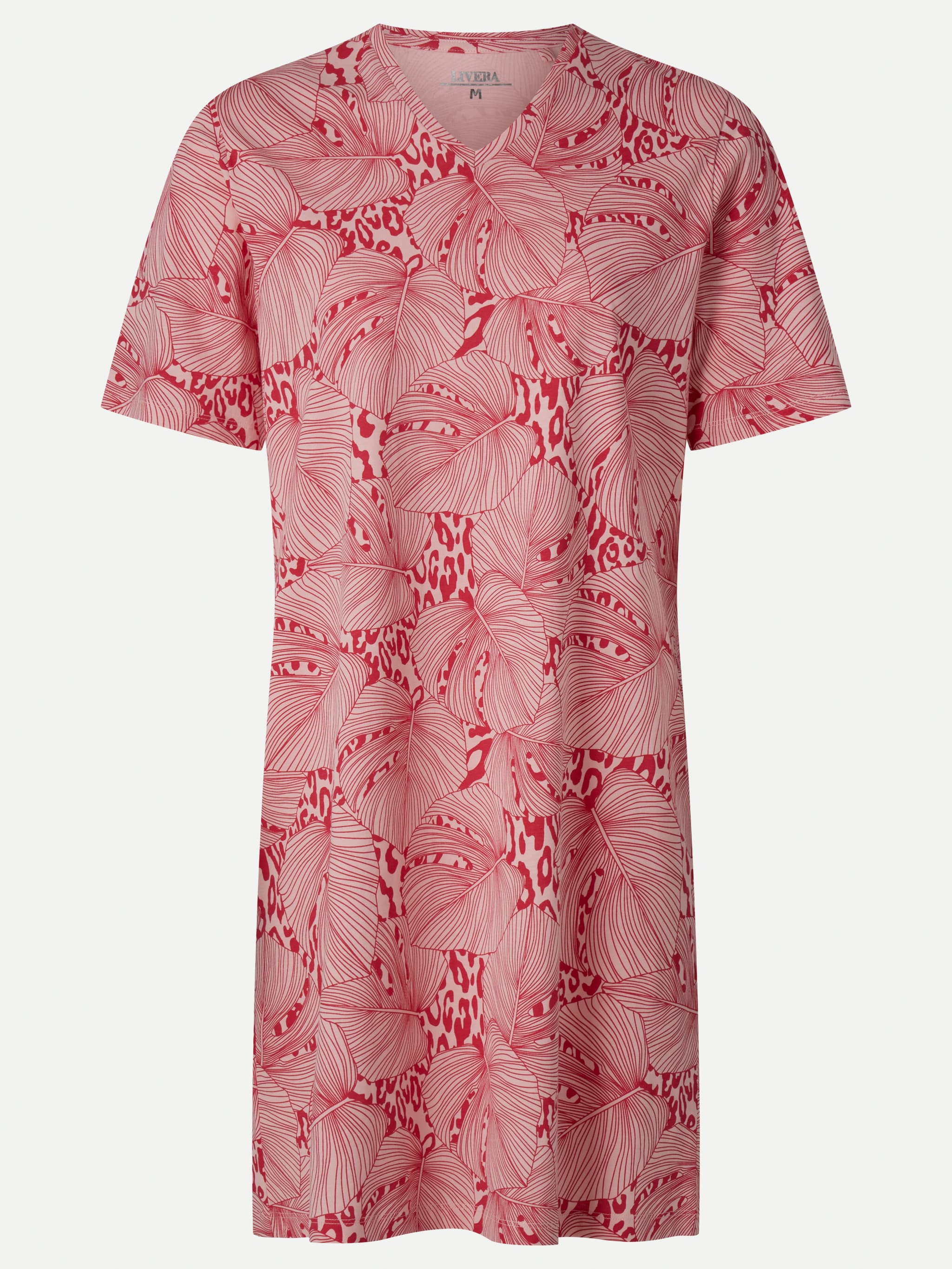 Nachthemd korte mouw - Pink Monstera