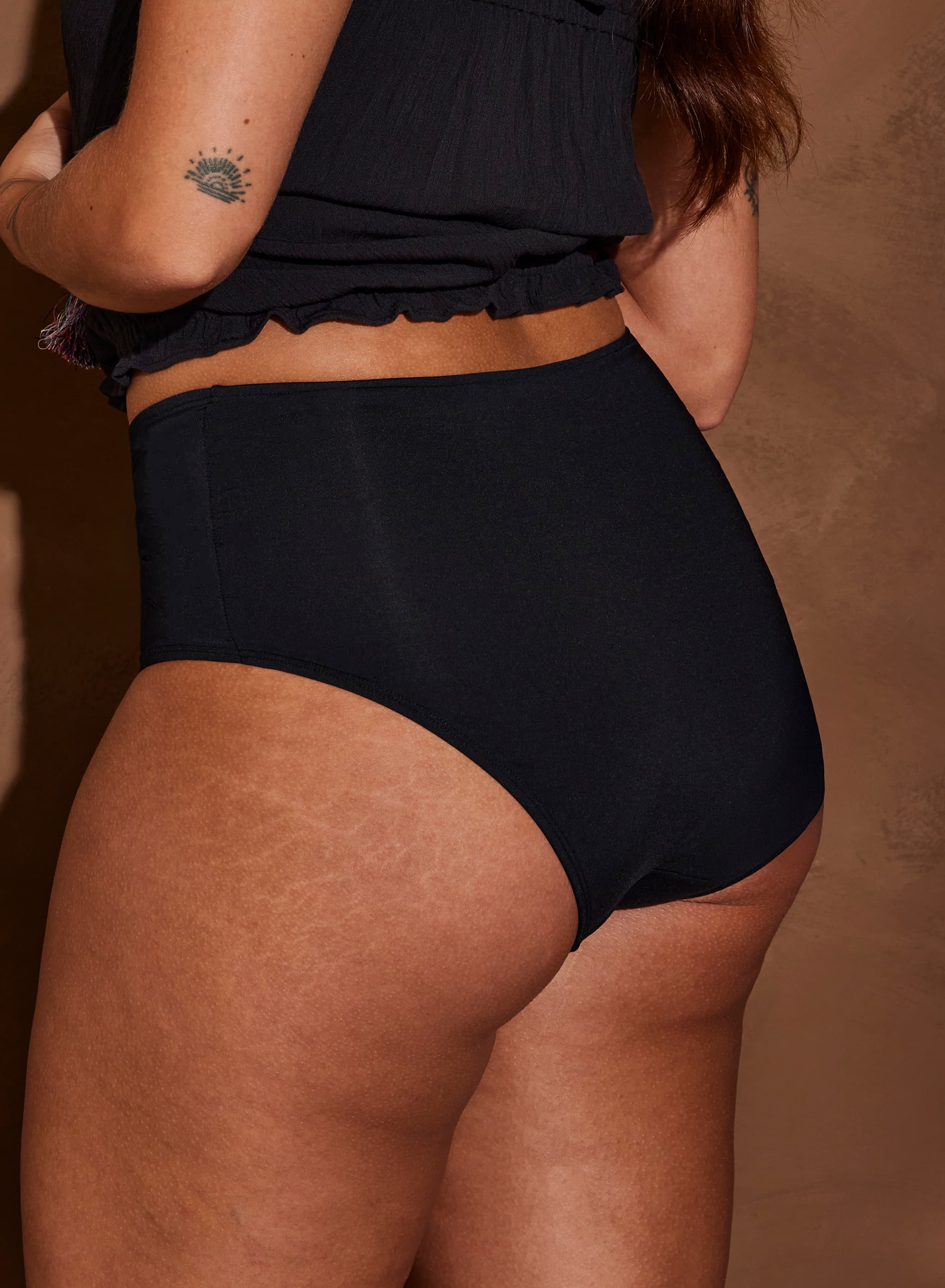 High waist uni black - Zwart