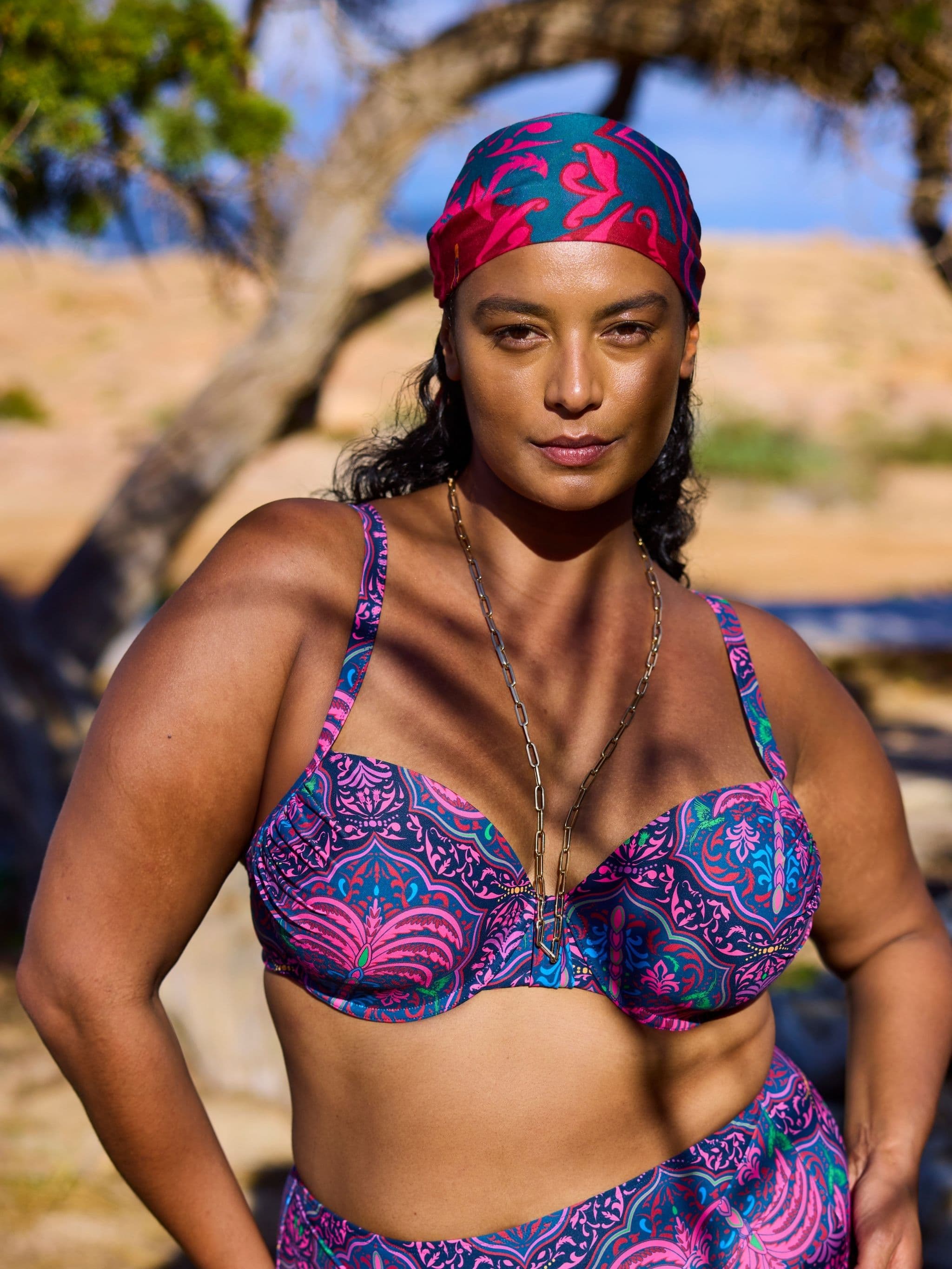 Donna bikinitop - Pink Palm