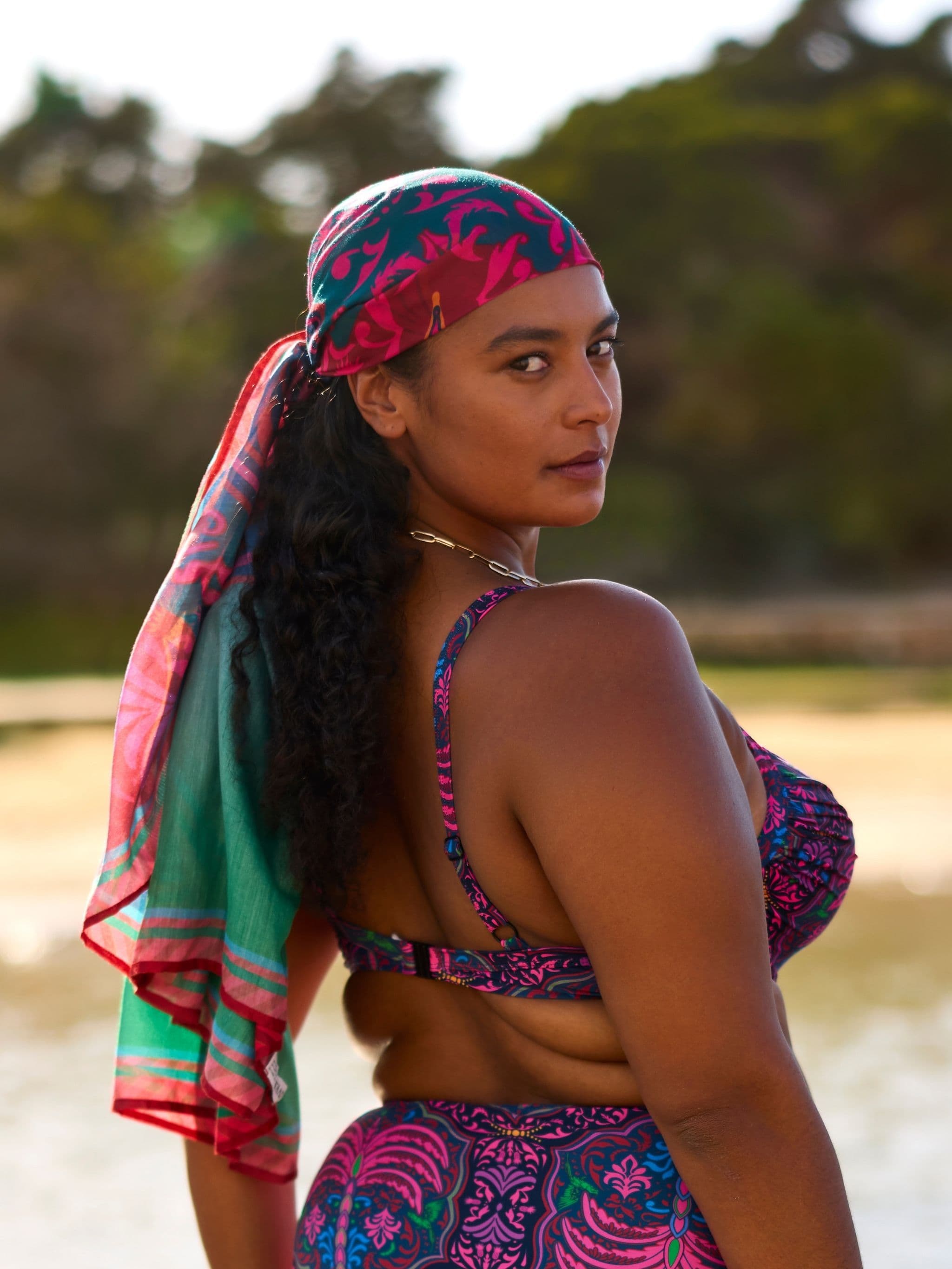 Donna bikinitop - Pink Palm