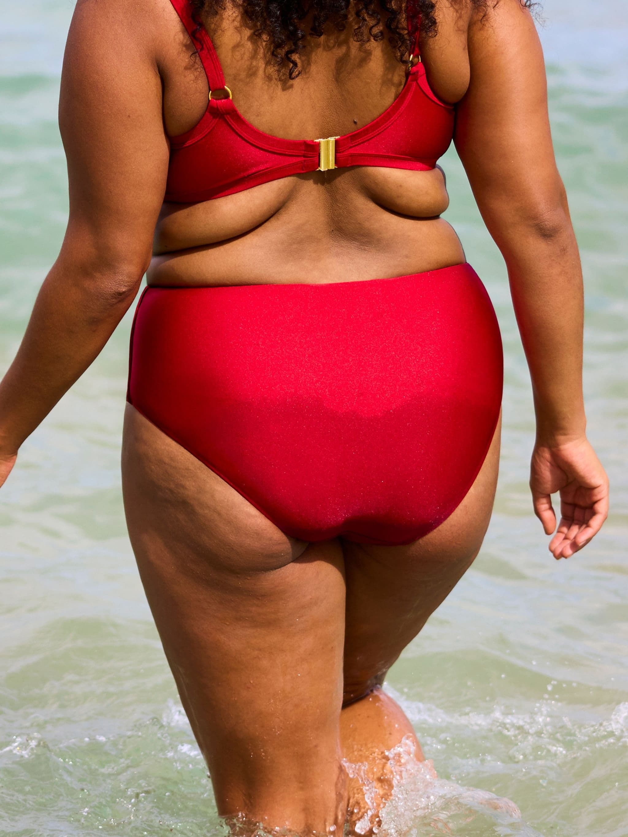 High Waist Bikinibroekje - Candy Apple