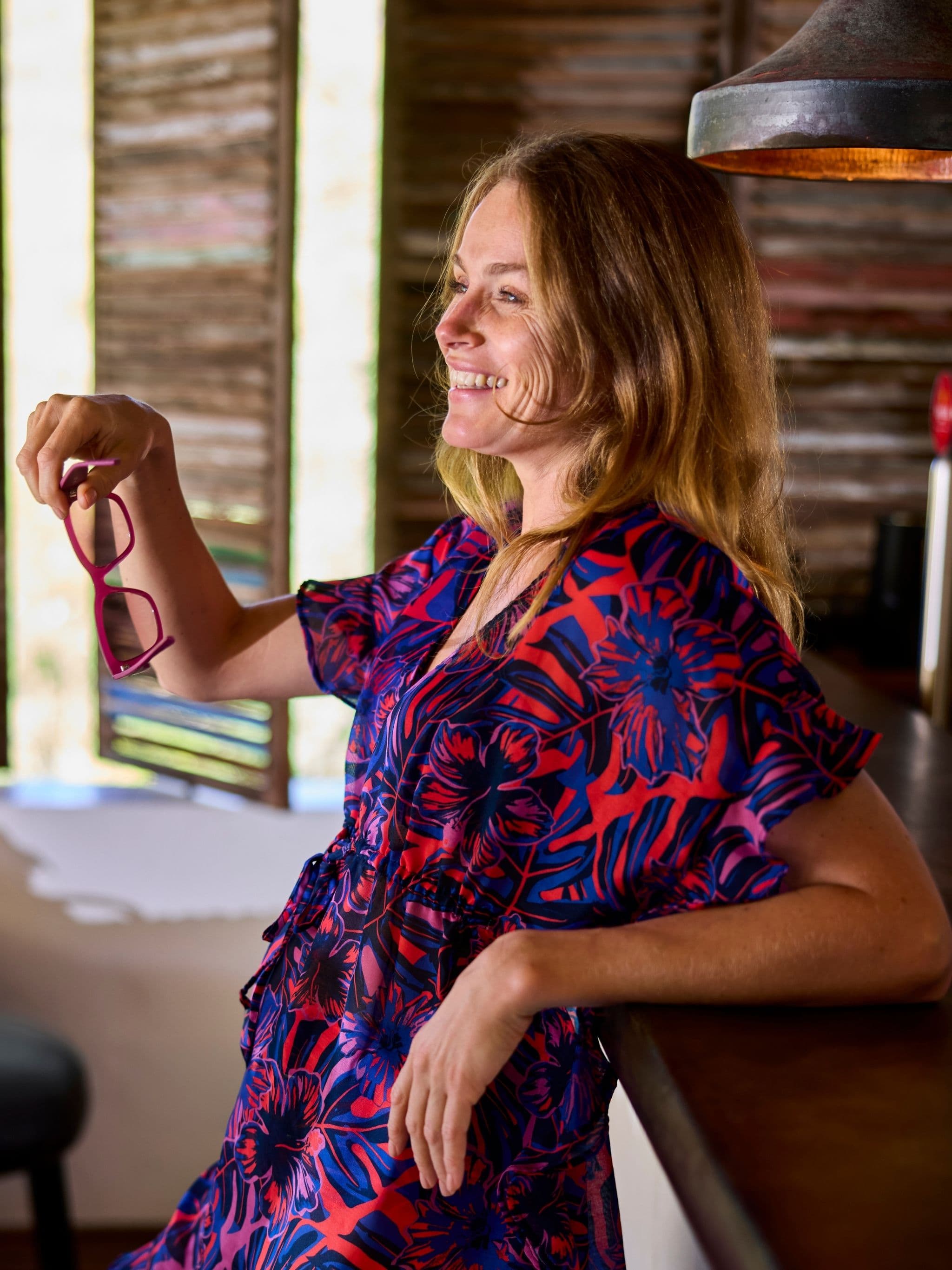 Mirre kaftan - Orange hibiscus