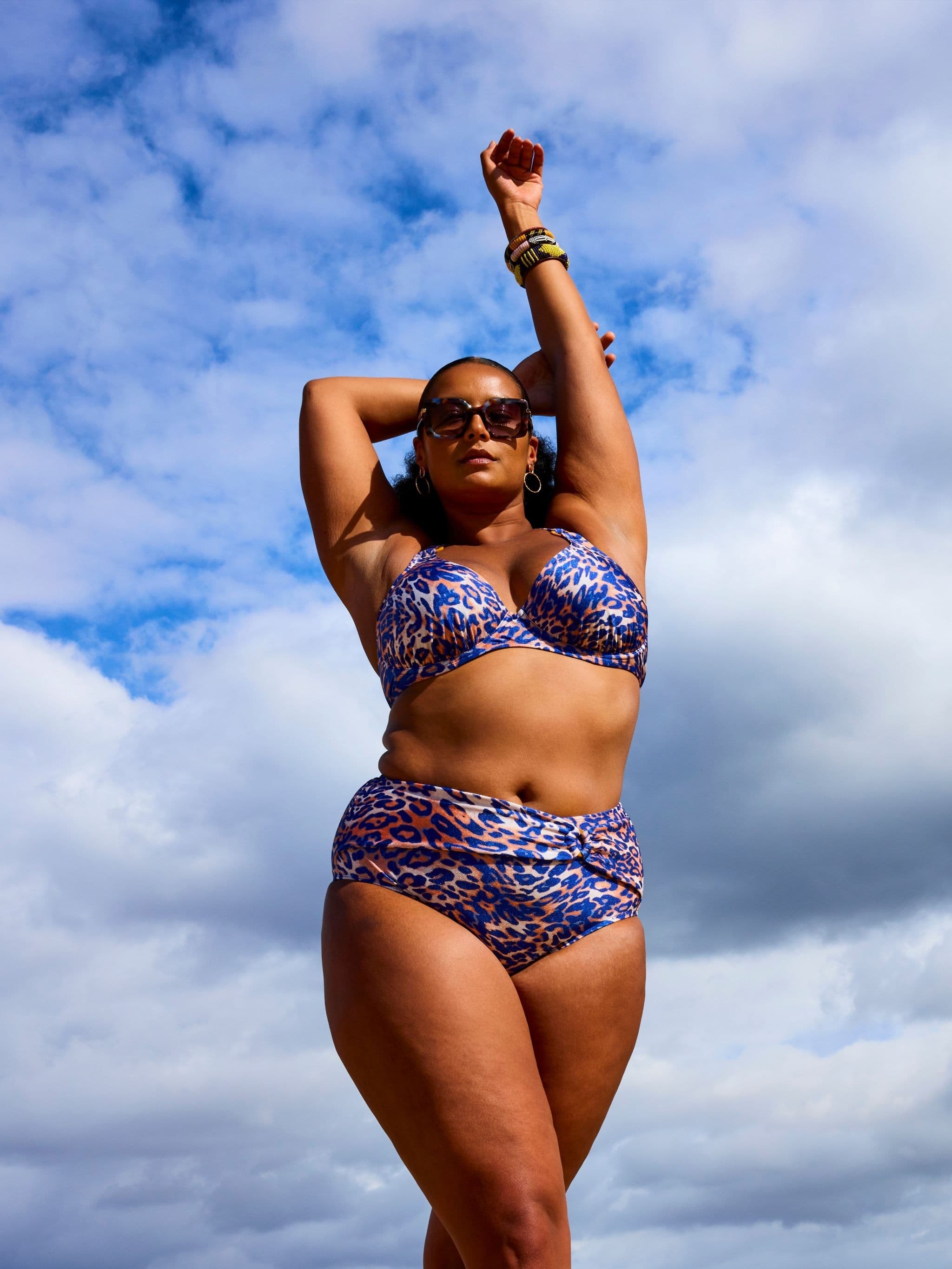 High Waist Bikinibroekje - Wavy leopard