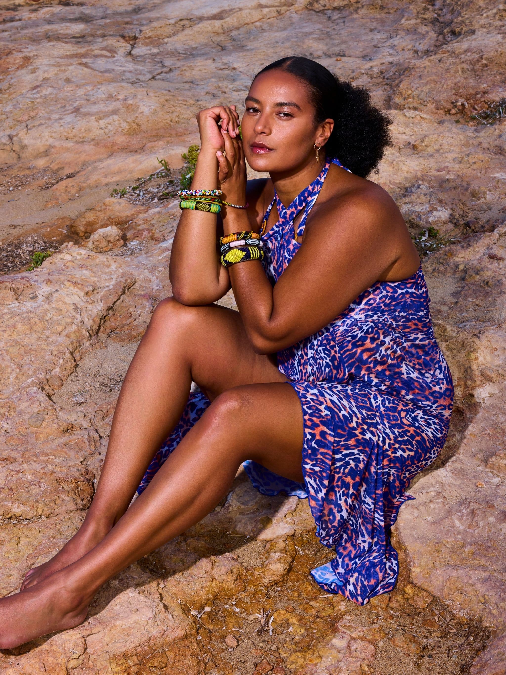 Chacha Pareo Dress - Wavy leopard