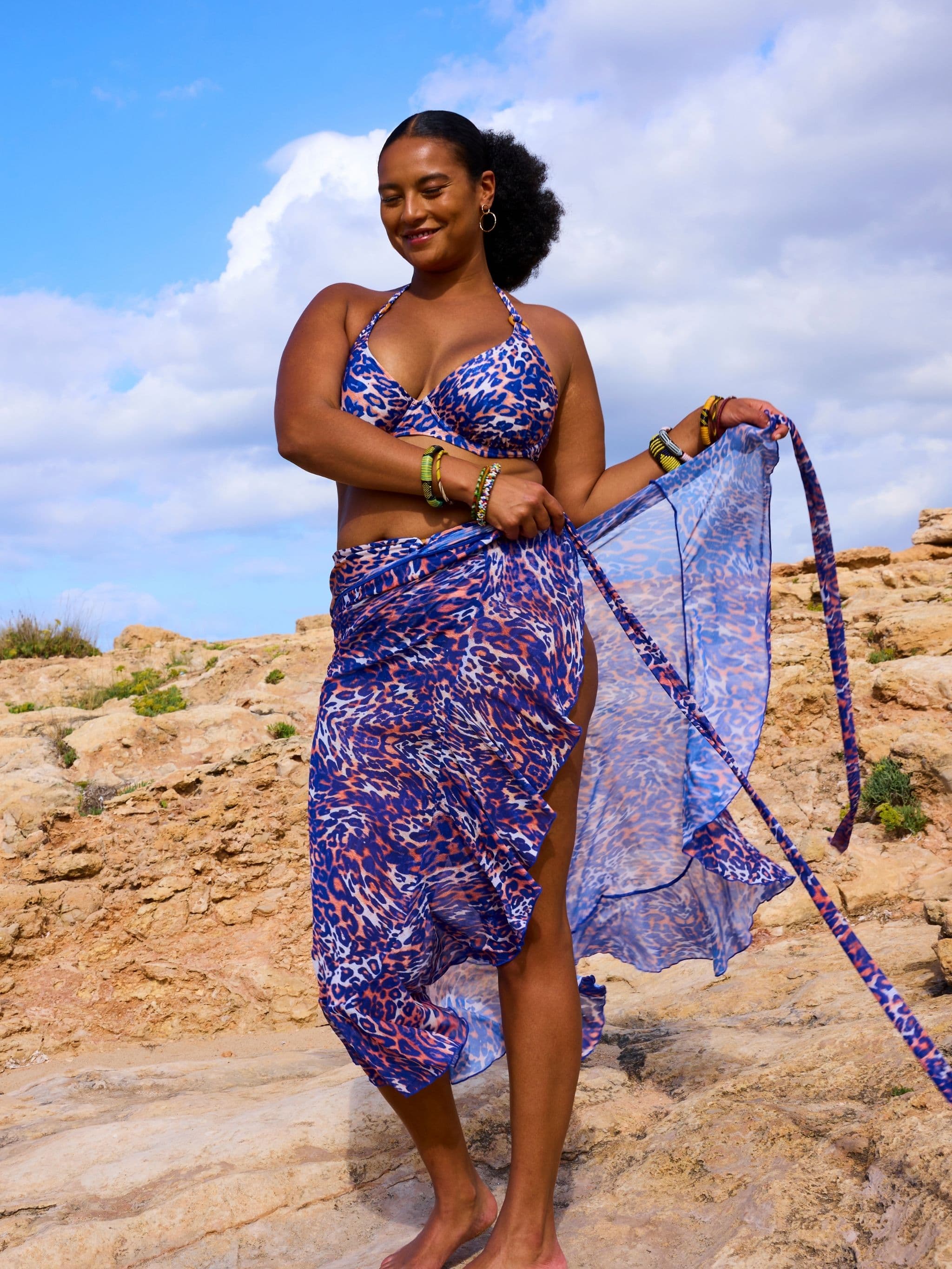 Chacha Pareo Dress - Wavy leopard