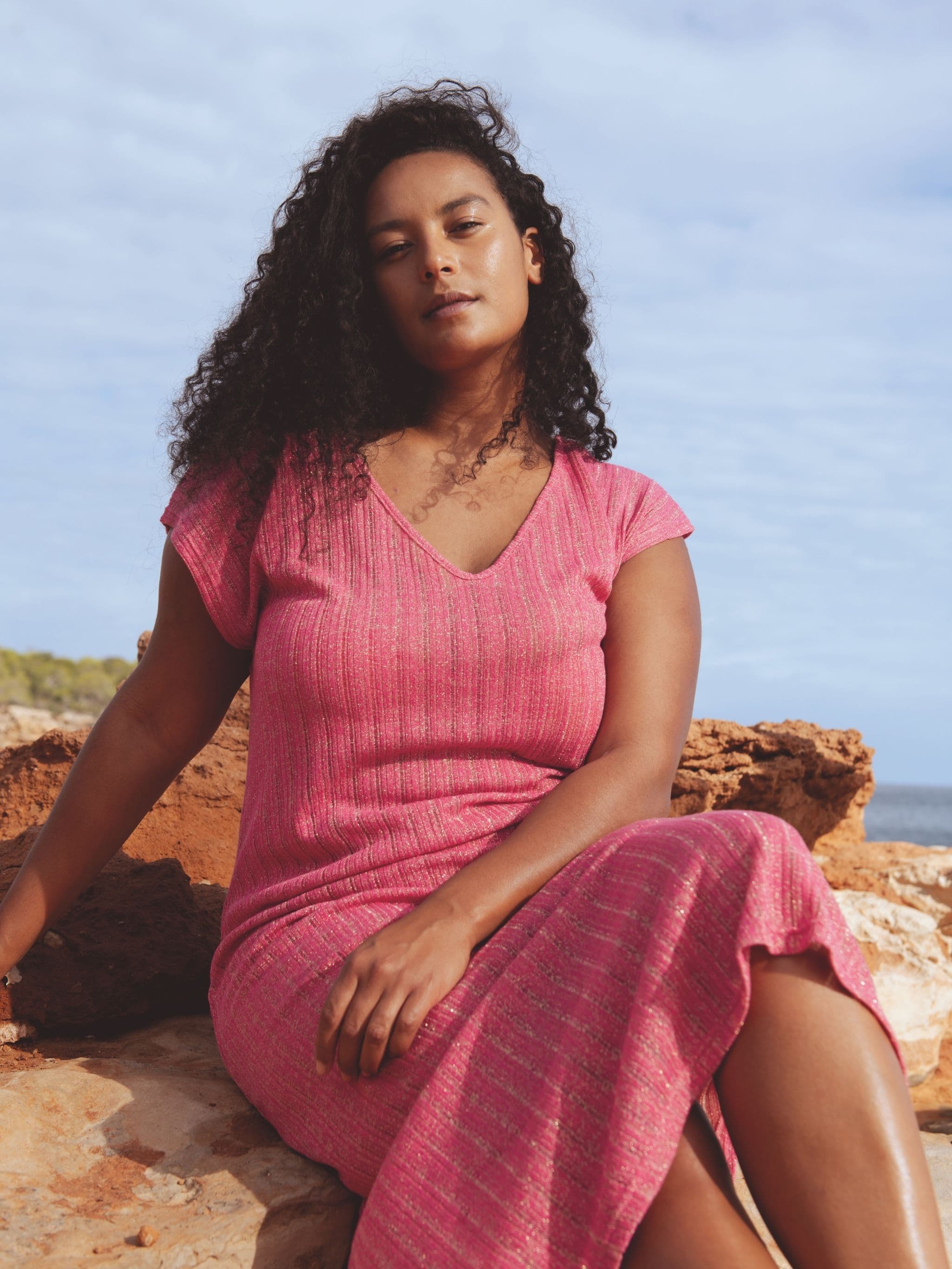 Mariegold strandjurk - Pink Glitter