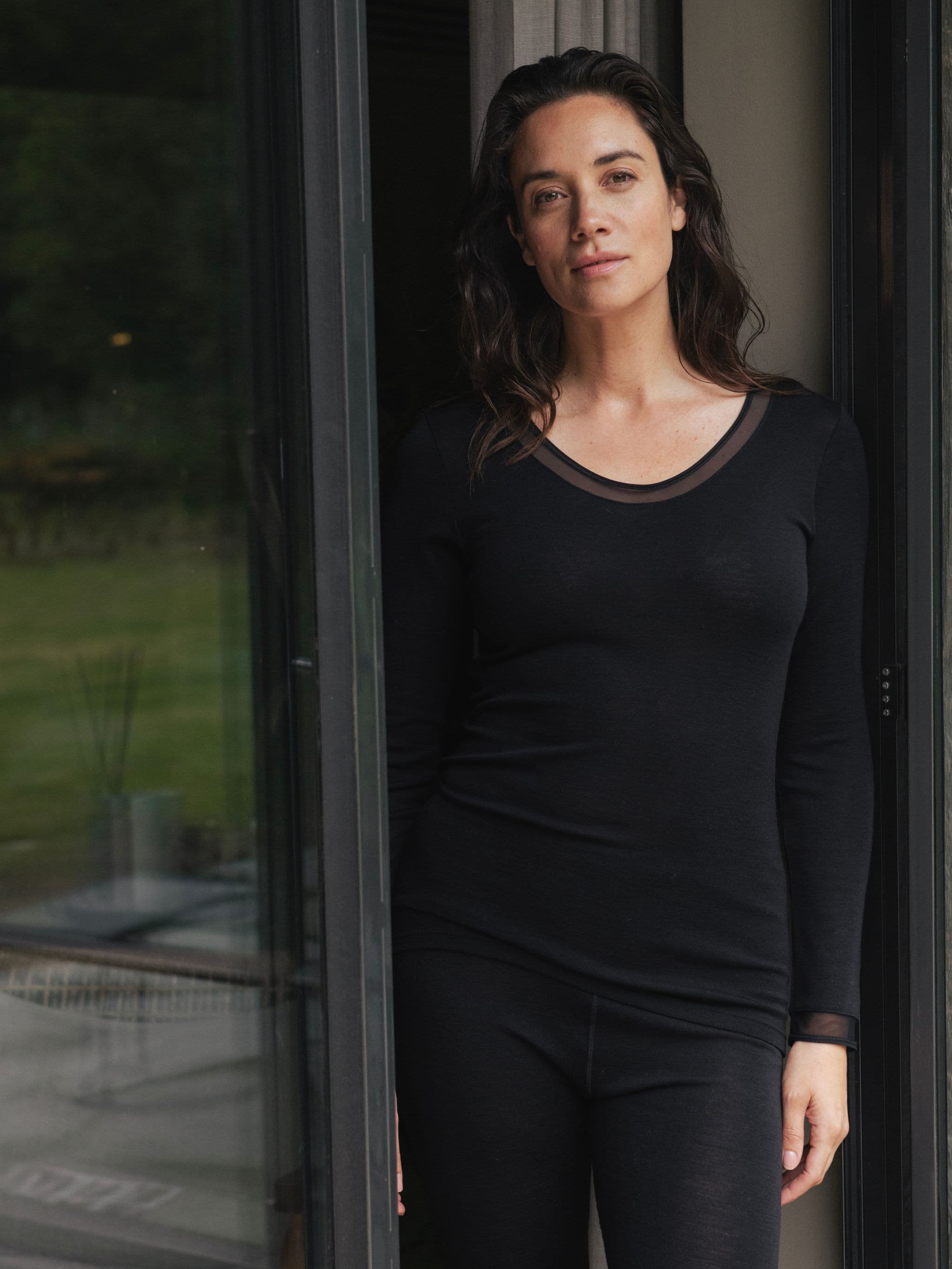 T-Shirt Lange mouwen - 100% Merino wol - Zwart