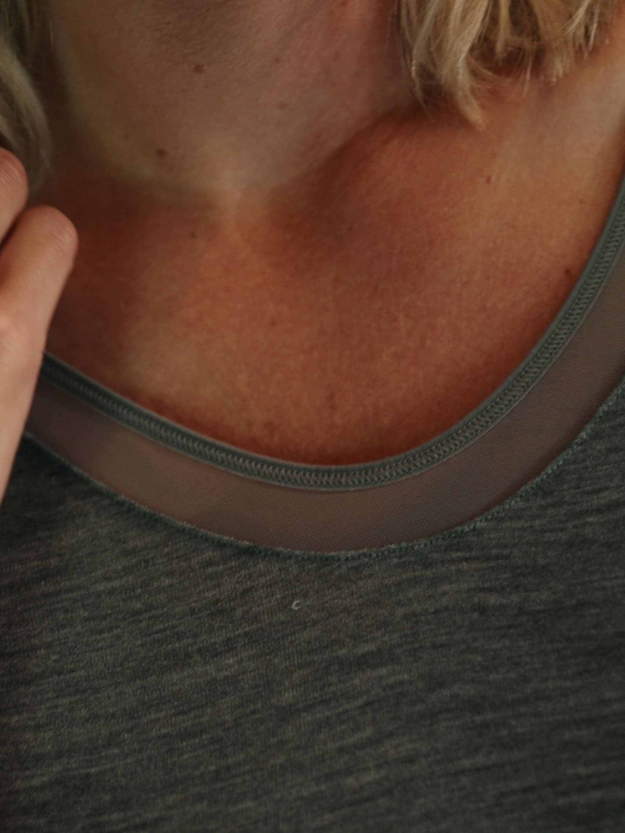 T-Shirt Lange mouwen - 100% Merino wol - Heather grey