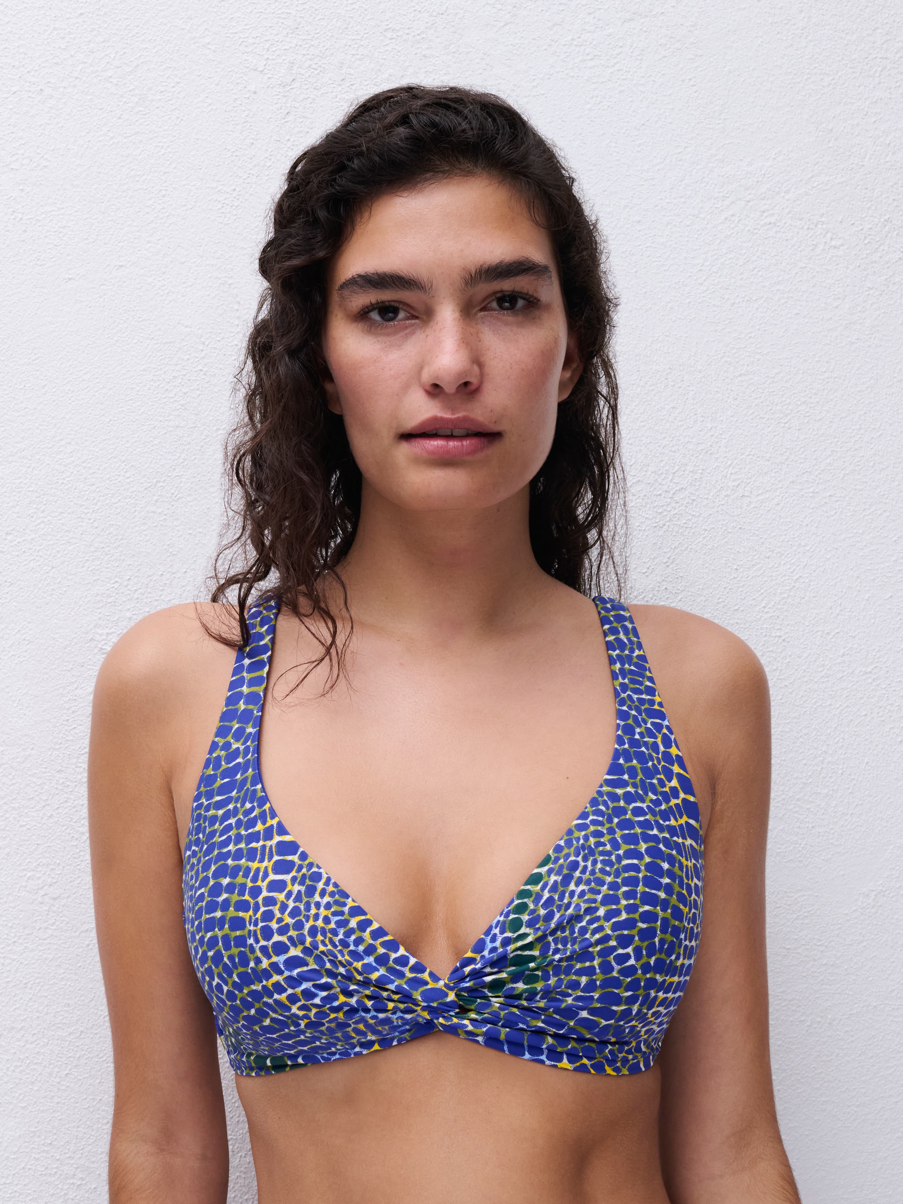 Niet voorgevormde bikini top - Blue snake