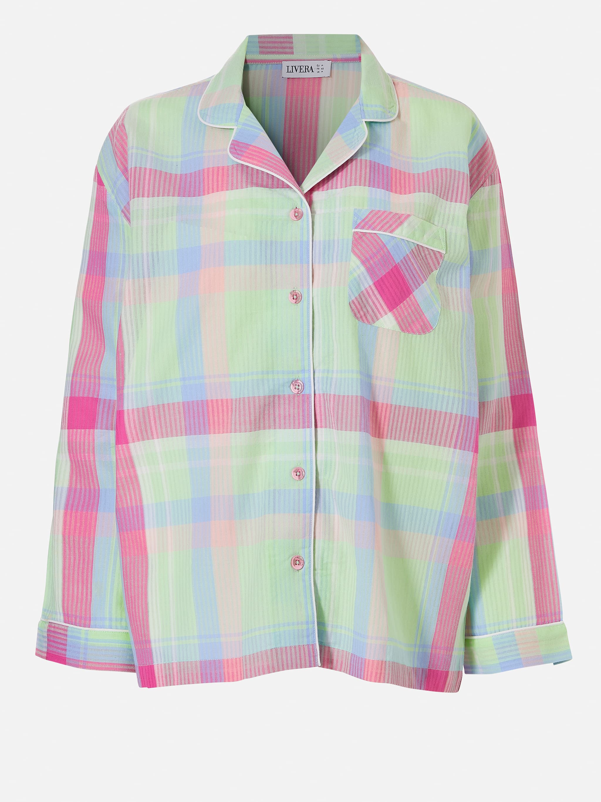 Top lange mouw - Green checks