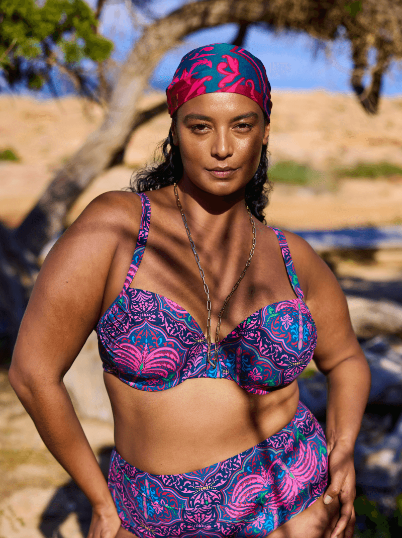 Donna bikinitop - Pink Palm